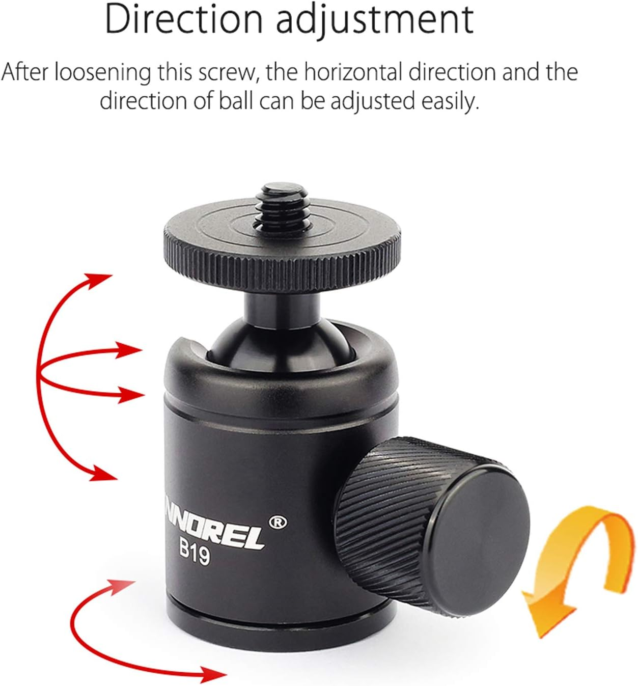Mini Tripod Ball Head-Innorel B19,2022, 360 Degree Rotating Panoramic CNC Ballhead with 3/8" to 1/4" Adapter,Max Load 3Kg for Phone/Dlsr Camera/Mini Holder,12-Month Warranty image number 5