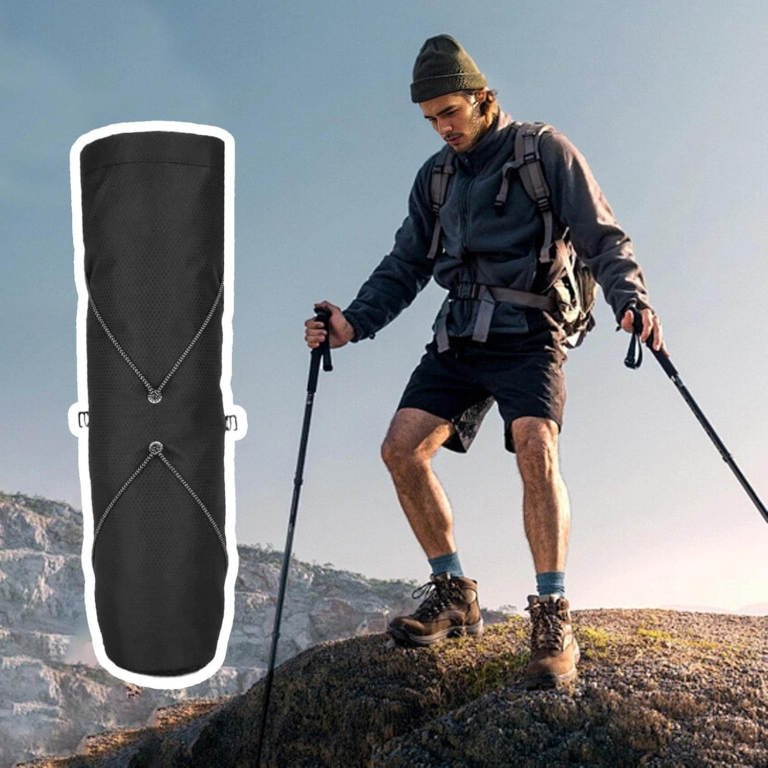Trekking Pole Quiver - Lightweight Climbing Stick Storage Bag | Foldable Travel Case for Rock Climbing Running Camping Backpacking Mountaineers Wilderness Outdoor image number 6