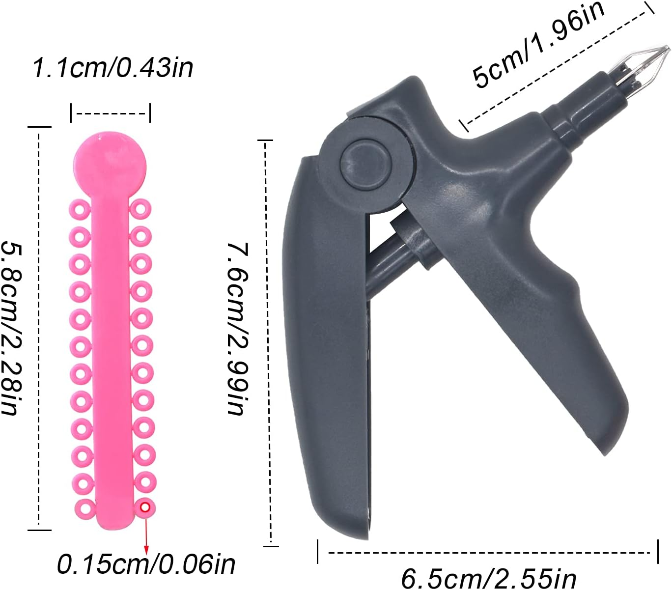 RZJZGZ Dental Orthodontic Ligature Ties and Orthodontic Ligature Gun Dispenser Orthodontic Elastomeric O-Rings Braces Rubber Bands(1040Pcs) image number 1