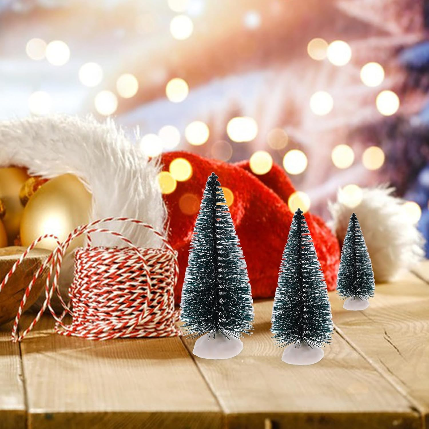 10Pcs Mini Artificial Christmas Tree Desktop Decorations for Xmas Party Home Table Decor Miniature Xmas Trees image number 1