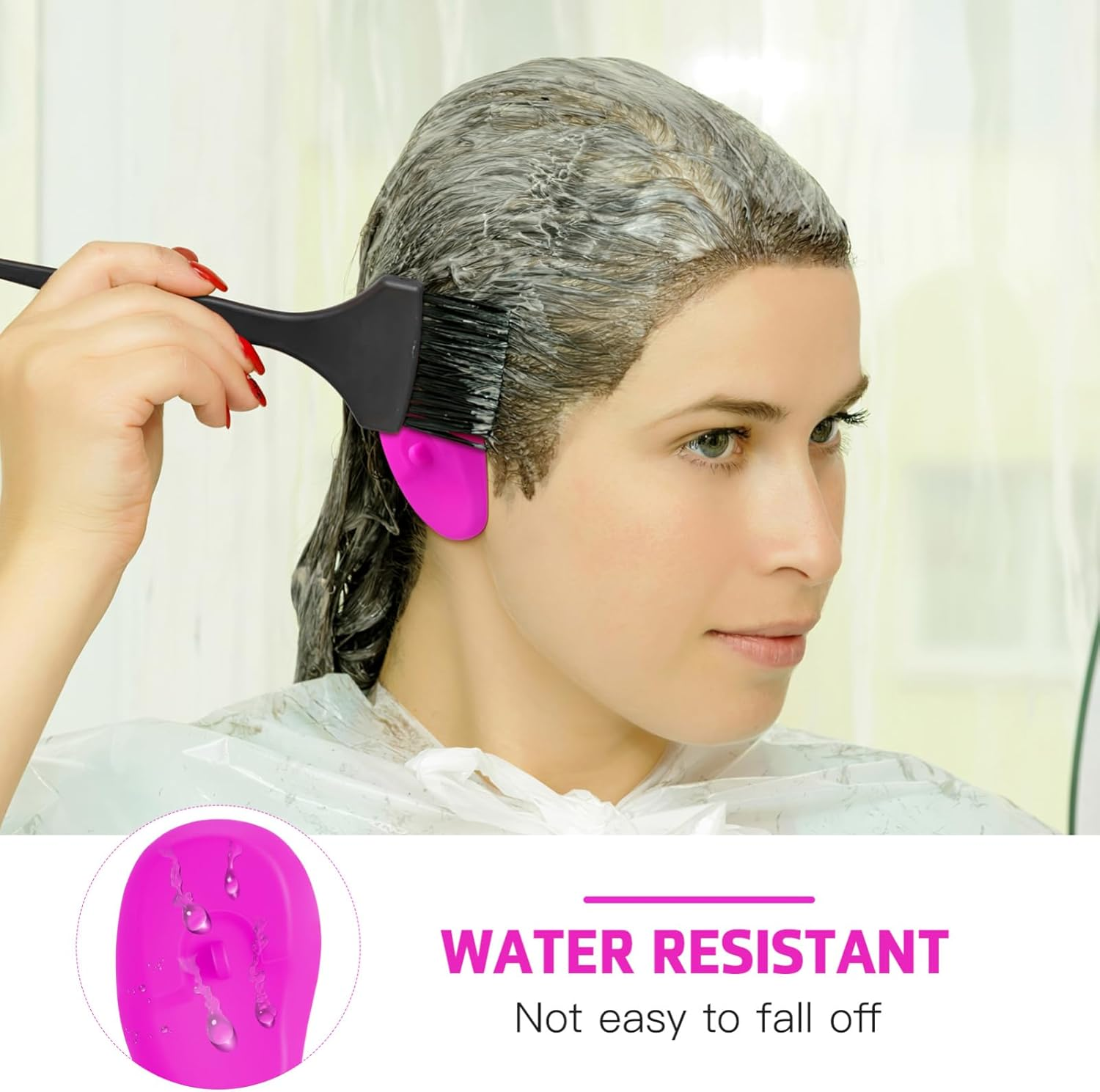 2Pairs Silicone Ear Covers for Hairdressing Transparent Ear Protectors Comfortable against Hair Dye and Water image number 4