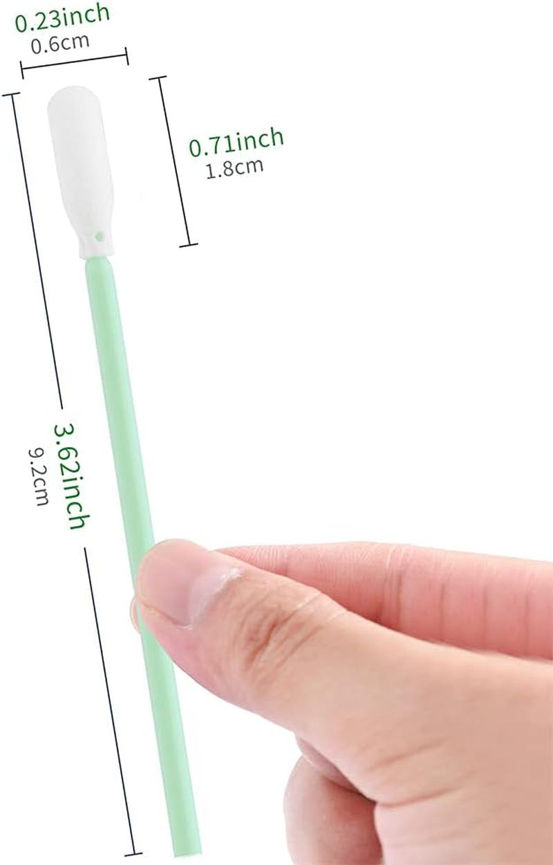 200 Pieces Cleaning Sponge Long Sterile for Inkjet Print Head Cleaner, Camera, Lens Cleaning, Optical Equipment, Green image number 2