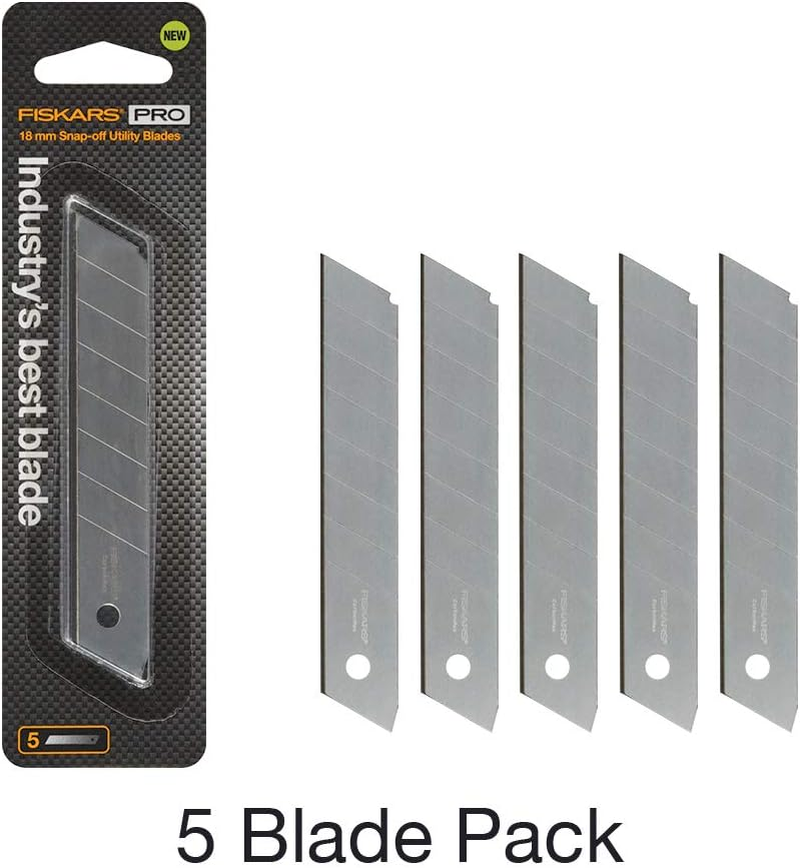 Fiskars 771040-1001 Pro Utility Knife, 18 Mm 5 Pack, Orange/Black image number 3