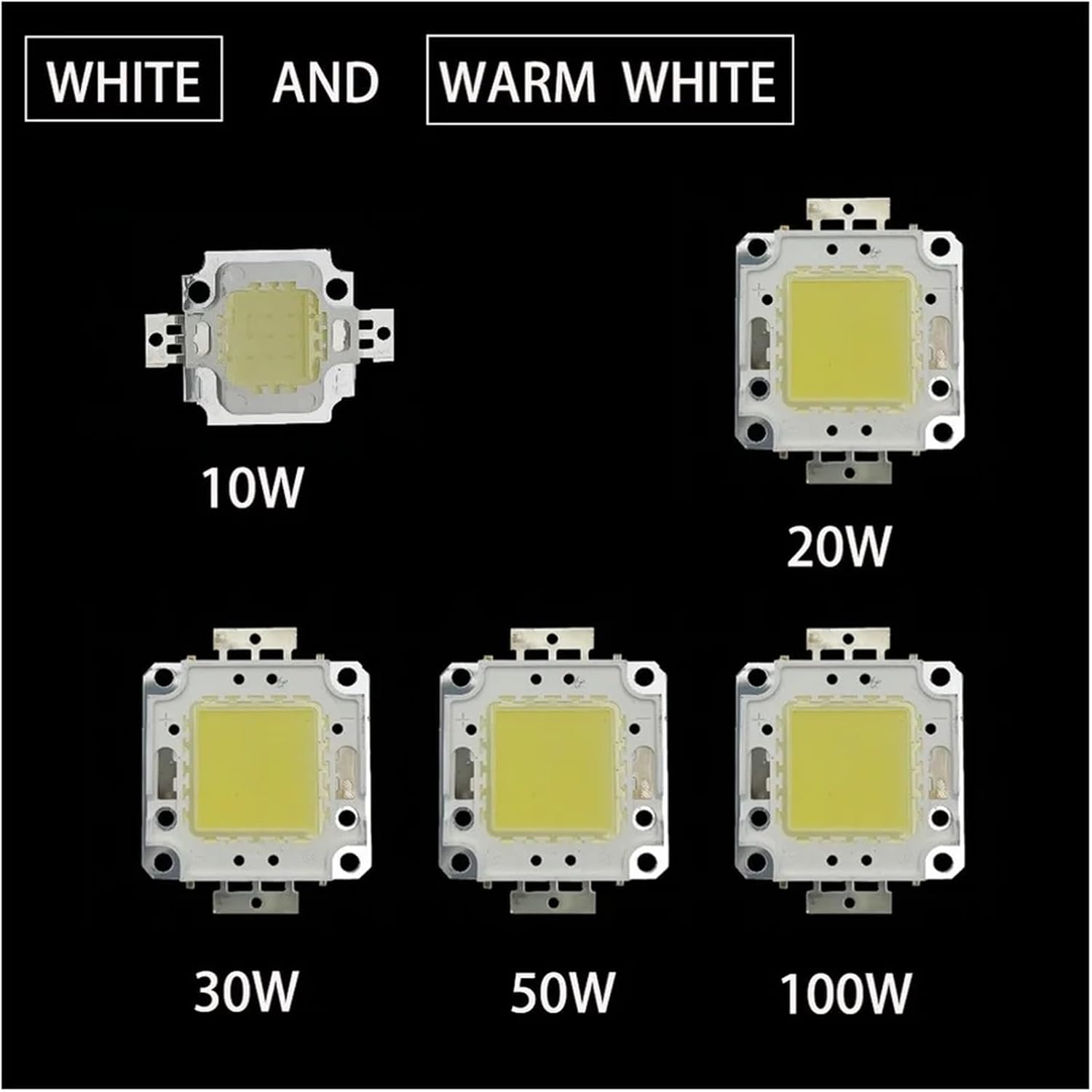 NFGZFNMKYW 3Pcs 10W 20W 30W 50W 100W LED Beads Light DC12V-36V Matrix COB Integrated LED Lamp Chip SMD for DIY Floodlight Spotlight Bulb(100W 30-36V(3Pcs),Warm White) image number 2