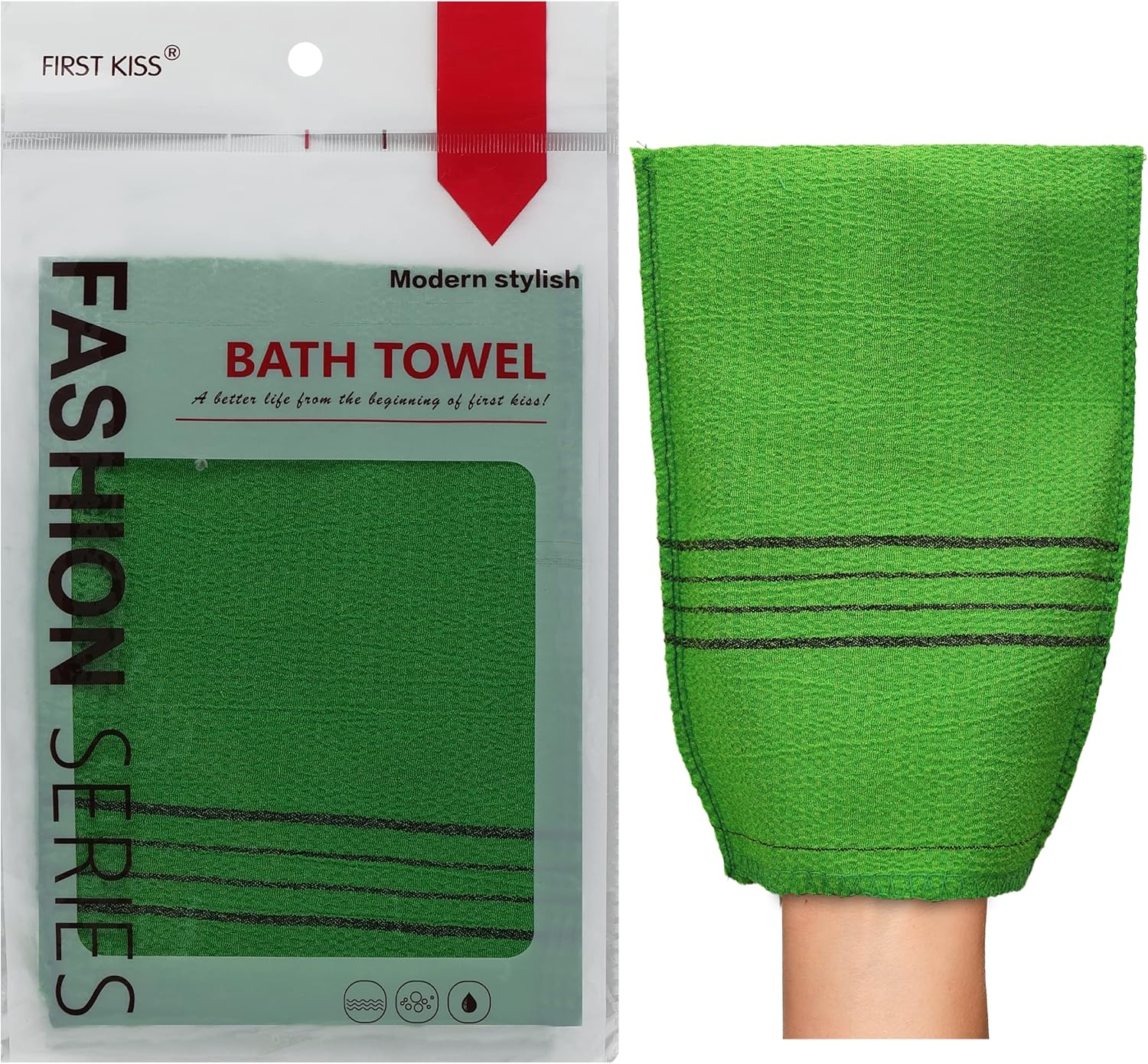 Korean Towels | Exfoliating Bath Glove | Bath Scrub | Dead Skin Remover Glove | 100% Viscose | Bath Glove | De-Tan Scrub | Bath Scrub | Bath Mitt | Hammam Gloves | Bath Scrubber (Large) Pack of 2