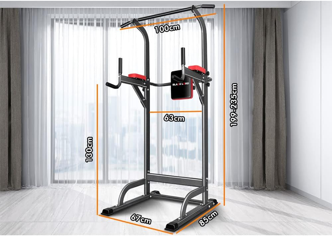 BLACK LORD 5-In-1 Chin-Up Power Tower Height Adjustable Pull-Up Bar Dip Station Home Gym Workout Fitness Equipment image number 1