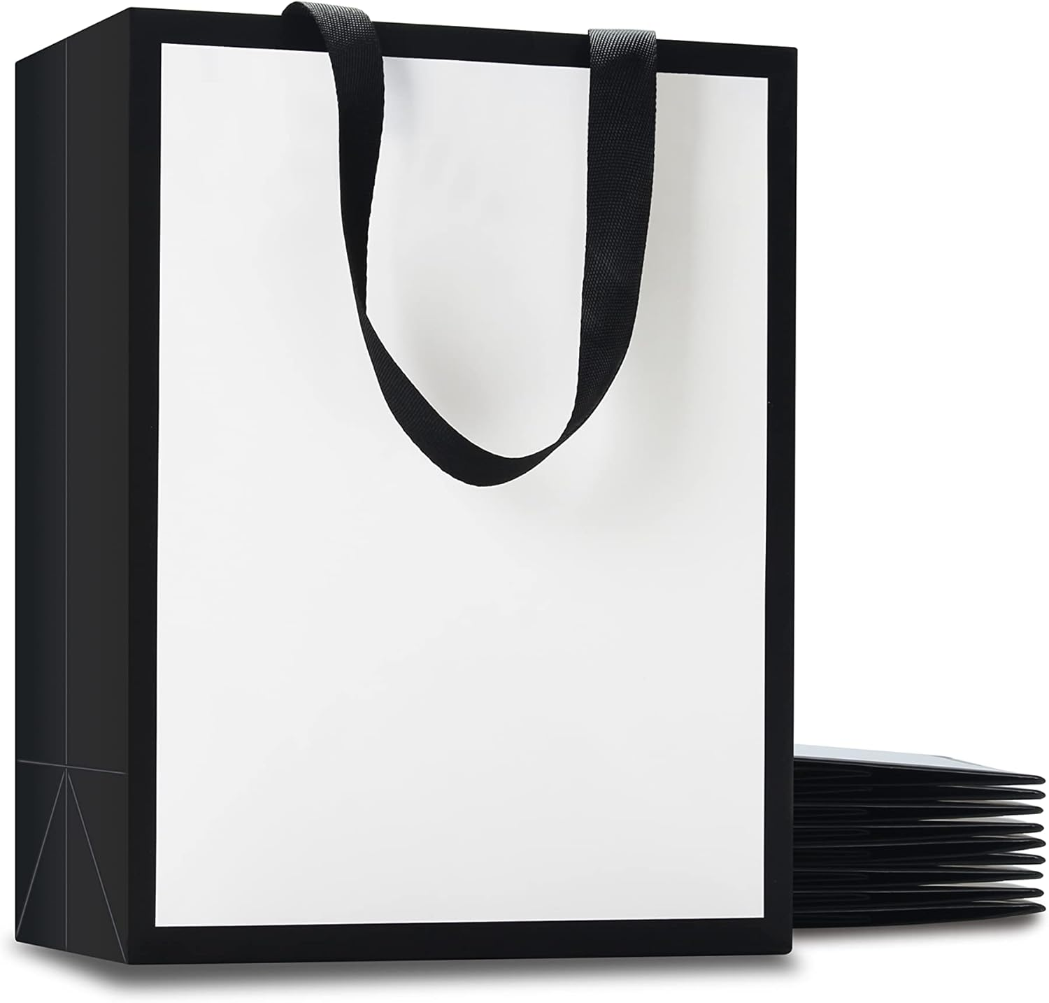 YACEYACE Brown Gift Bags, 10Pcs 20.5 X 11 X 26.5Cm Medium Kraft Paper Bags with Ribbon Handles, Brown Kraft Bags for Office, Shopping,Boutique,Retail