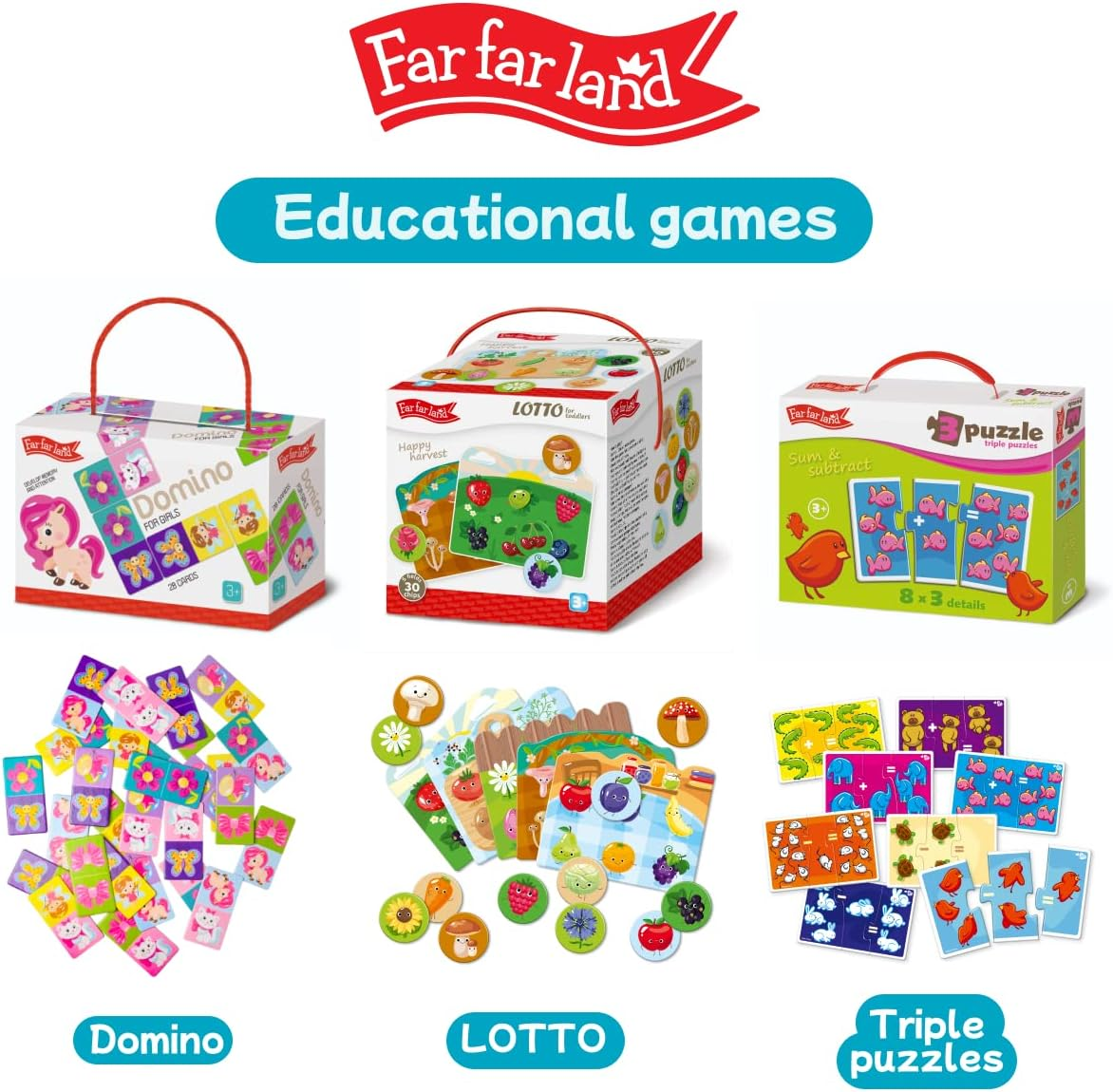 Jigsaw Puzzles for Kids 10 in 1 Double Puzzle Fun to Count Early Educational Toys, Montessori Puzzle for Baby Age 2 3 4 Years Olds + Gift Birthday All Occasions