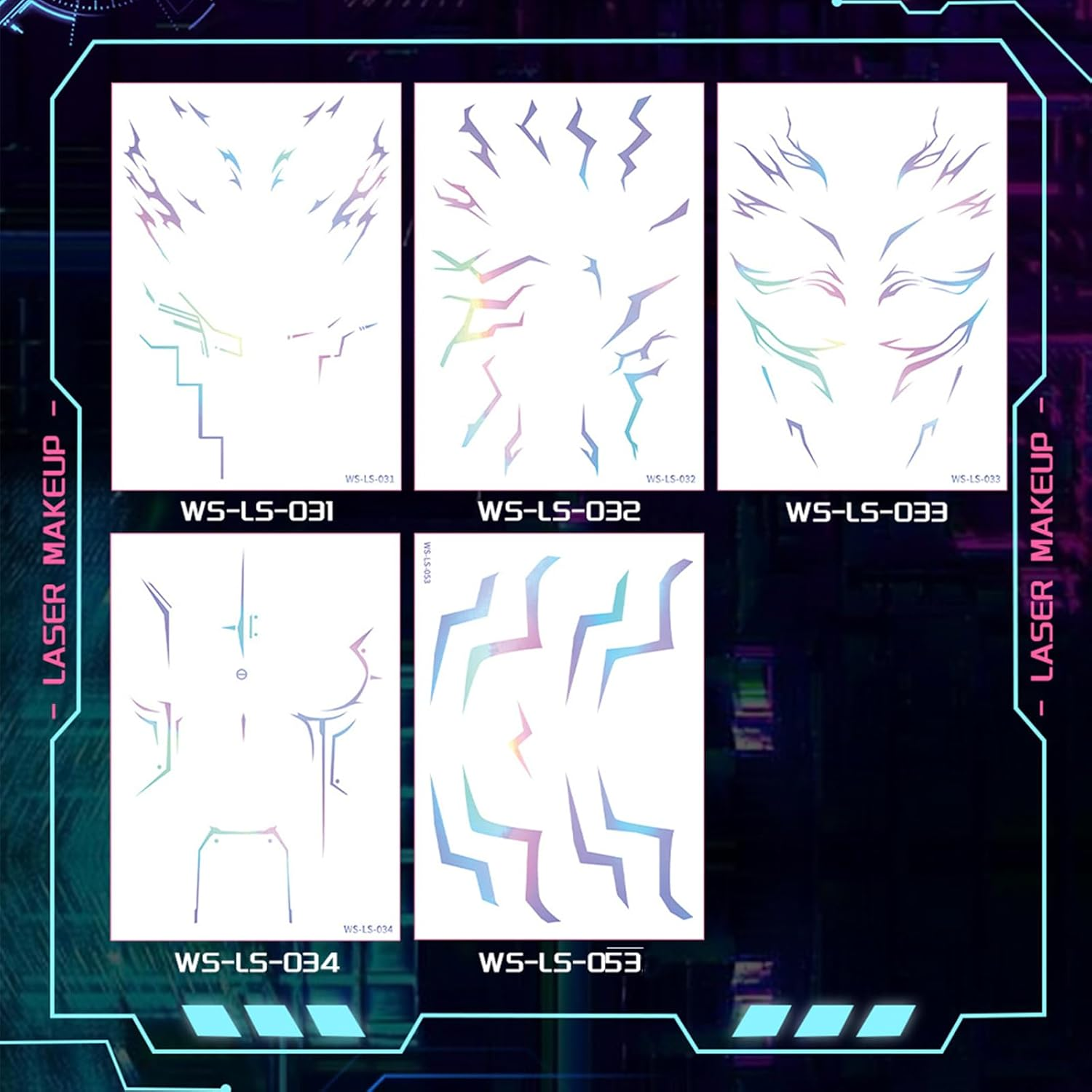 4 Sheets Rumi Stickers, Full Body Temporary Tattoos Set, Waterproof Fake Tattoos for Arm Neck Leg, Cosplay Costume Party Accessories (Type 1) image number 4