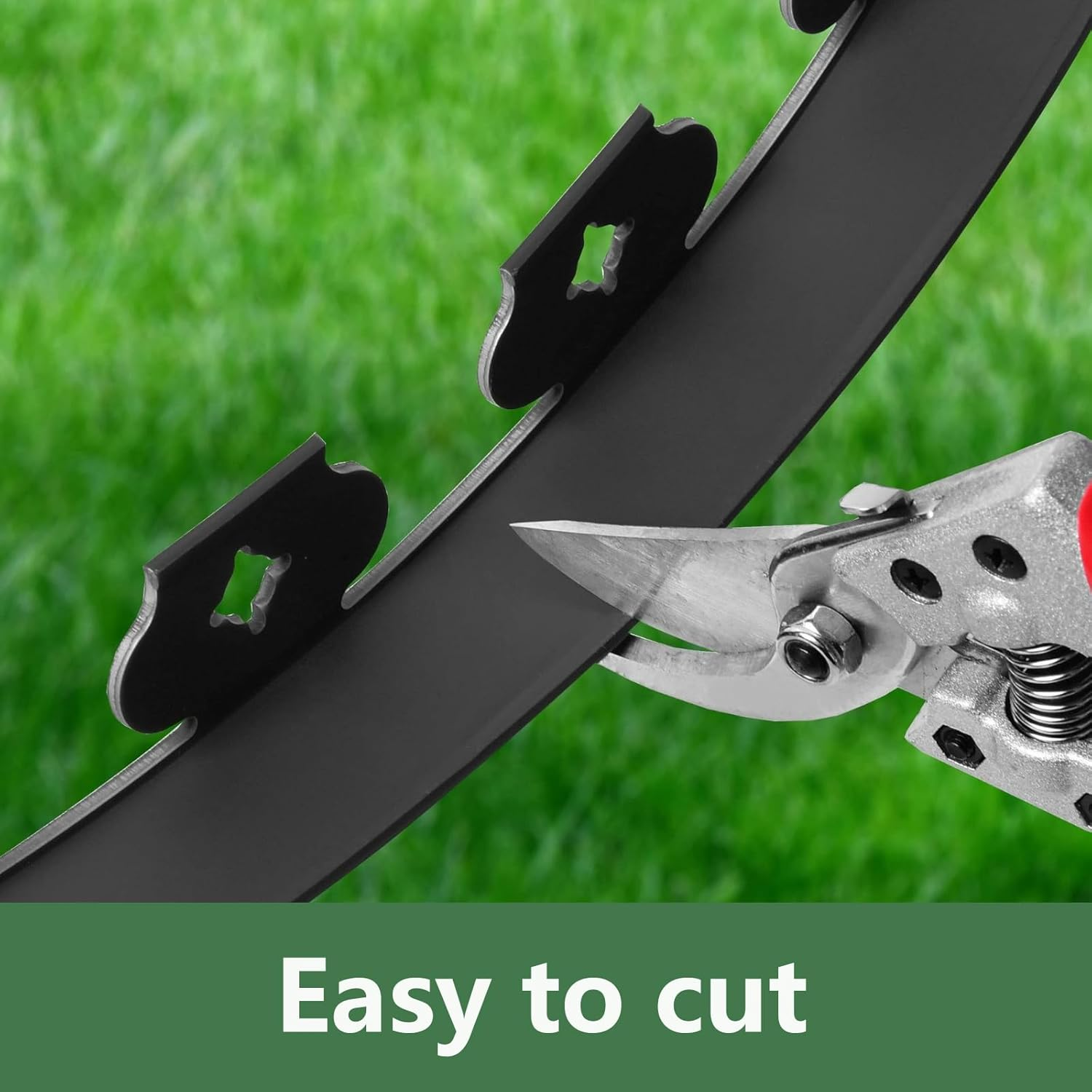 Garden Edging Border, 40Ft Landscape Edging with 40 Spikes for Lawn 2 Inch Tall(Black, 40FT)