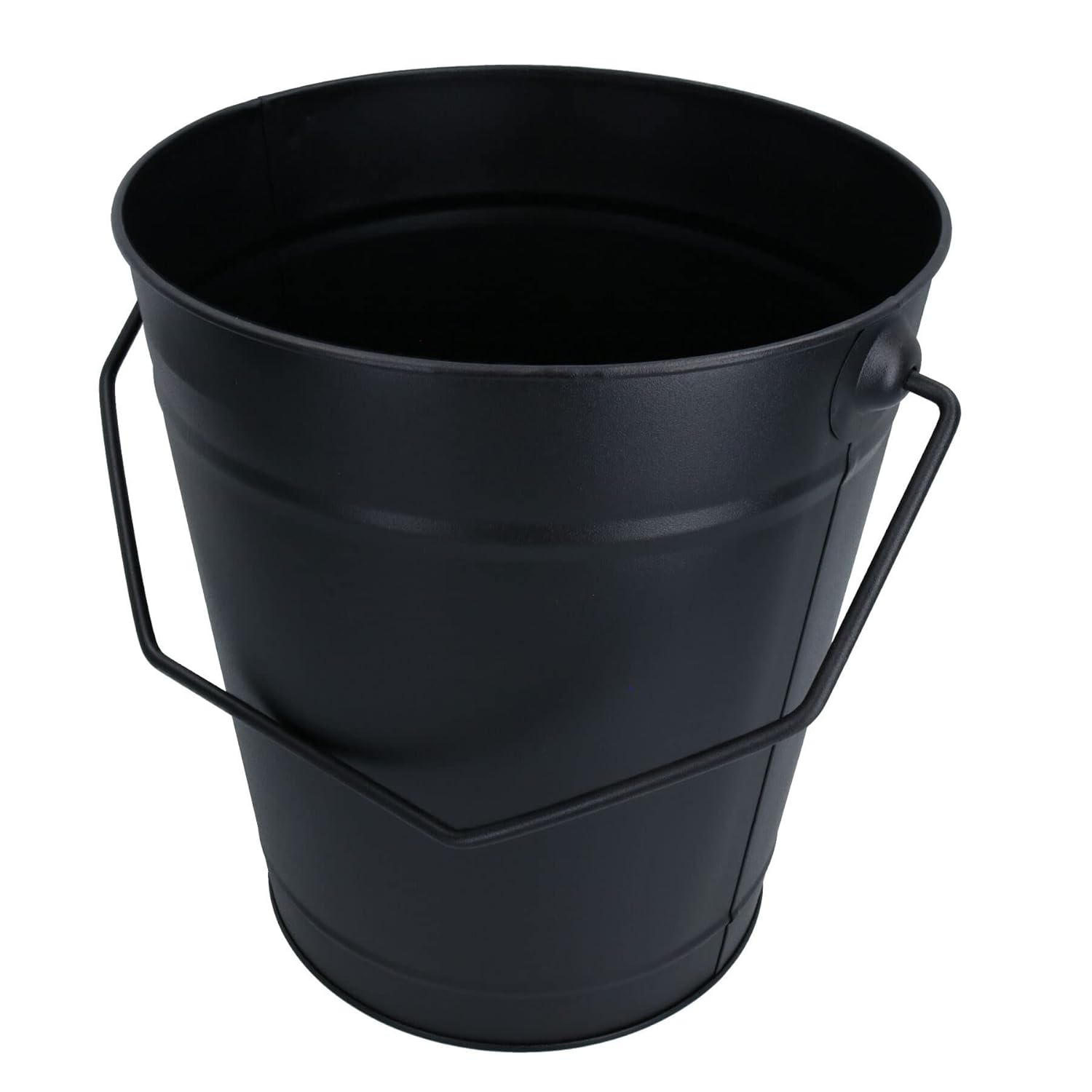 AB Tools Coal Bucket & Lid Black Metal Ash Tidy Bin Coal Carrier Fire Log Burner Kindling image number 4