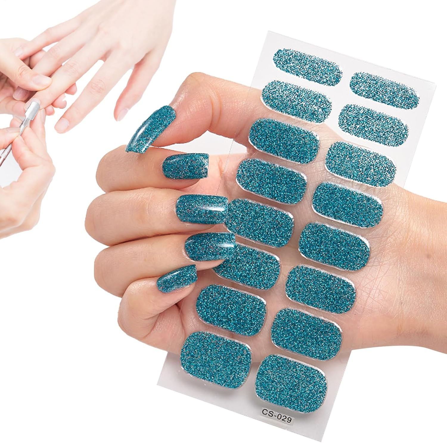 Nail Gel Strips | Gel Nail Stickers - Peel and Stick Stickers, Semi-Cured Strips, Polish Full Wraps image number 1