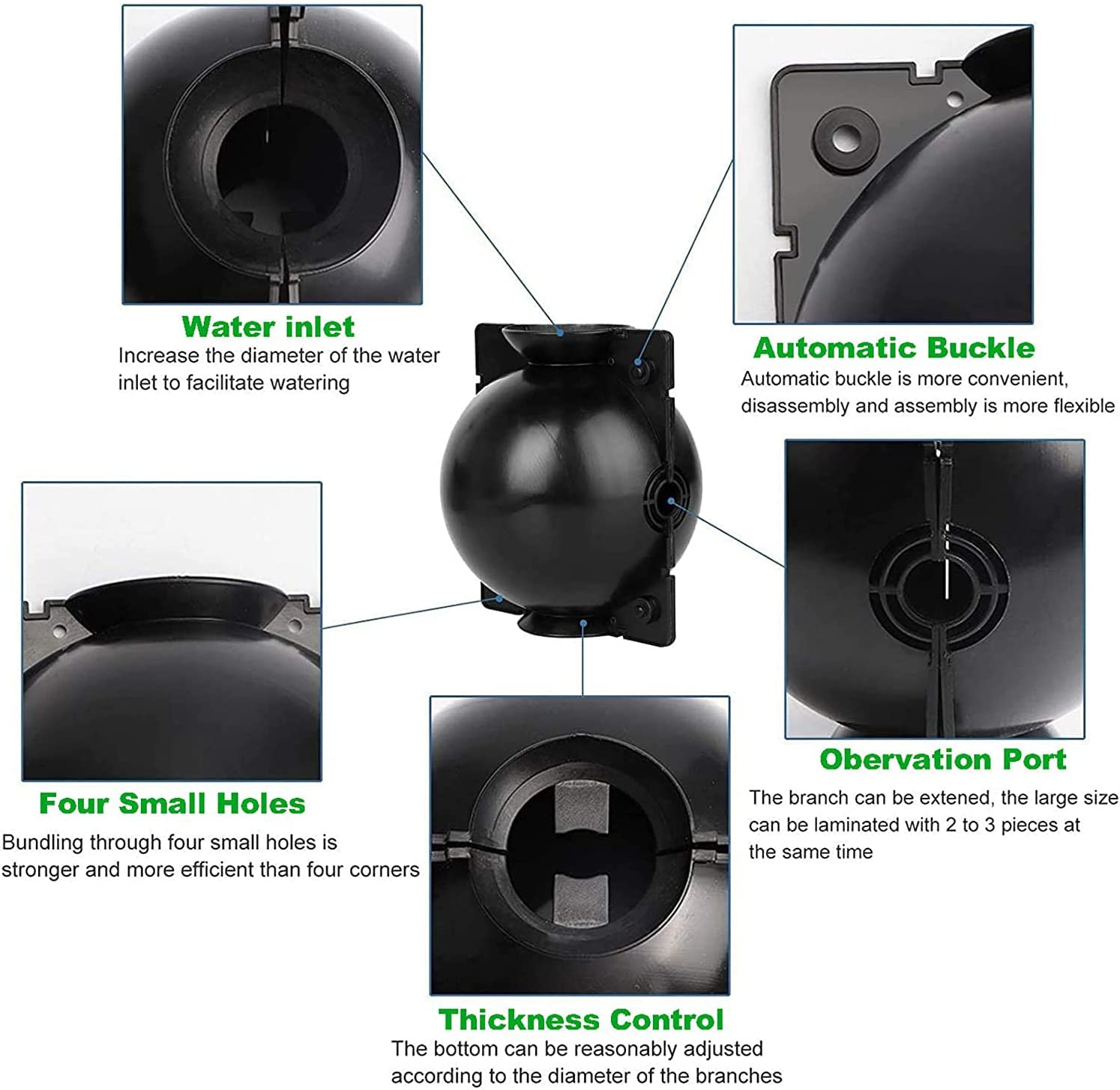 10Pcs Plant Rooting Device High Pressure Propagation Ball Root Grow Grafting Box Rooter Box S/M/L (M)