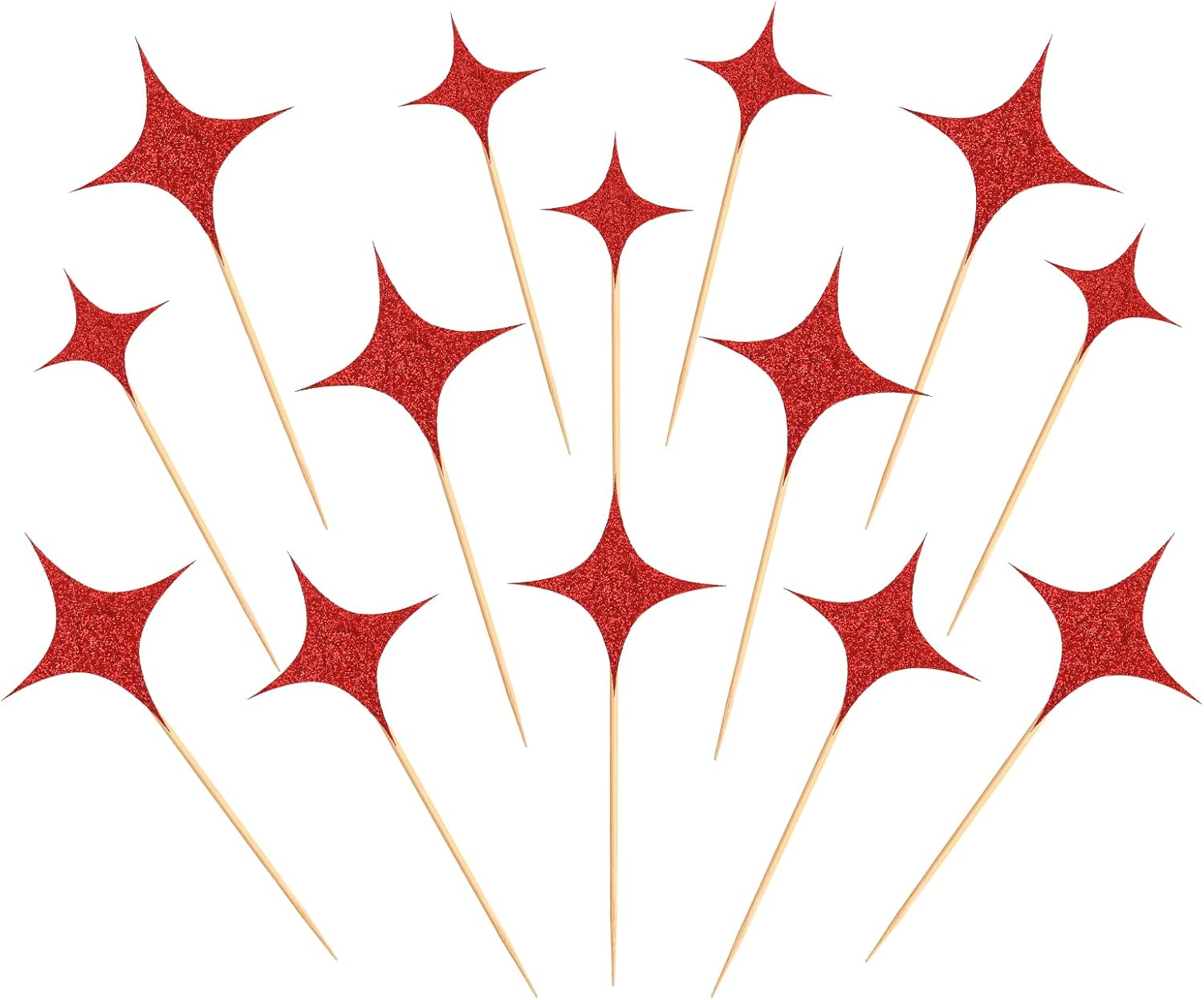 30 Pack Twinkle Star Cupcake Toppers Little Star Cupcake Picks Wedding Engagement Bridal Baby Shower Birthday Party Cake Decorations Supplies White