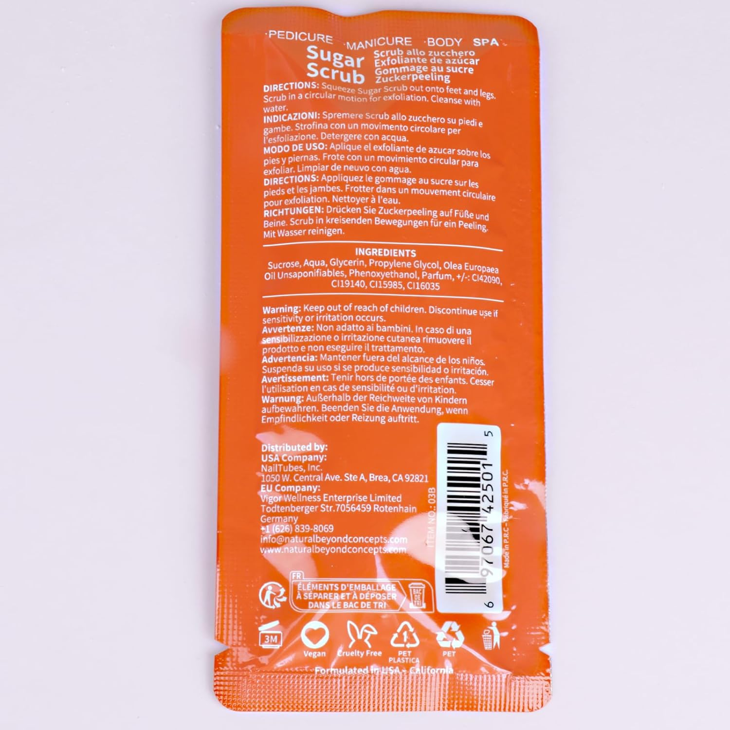 Nbc Beautilab Pedicure Kit Foot Soak Set: Bubble Salt, Sugar Scrub, Massage Mask, Massage Lotion in a Box, 4 Step Foot Spa Kit for Dry Feet, Softens Calluses, Soothes Sore and Tired Feet (Mango) image number 1