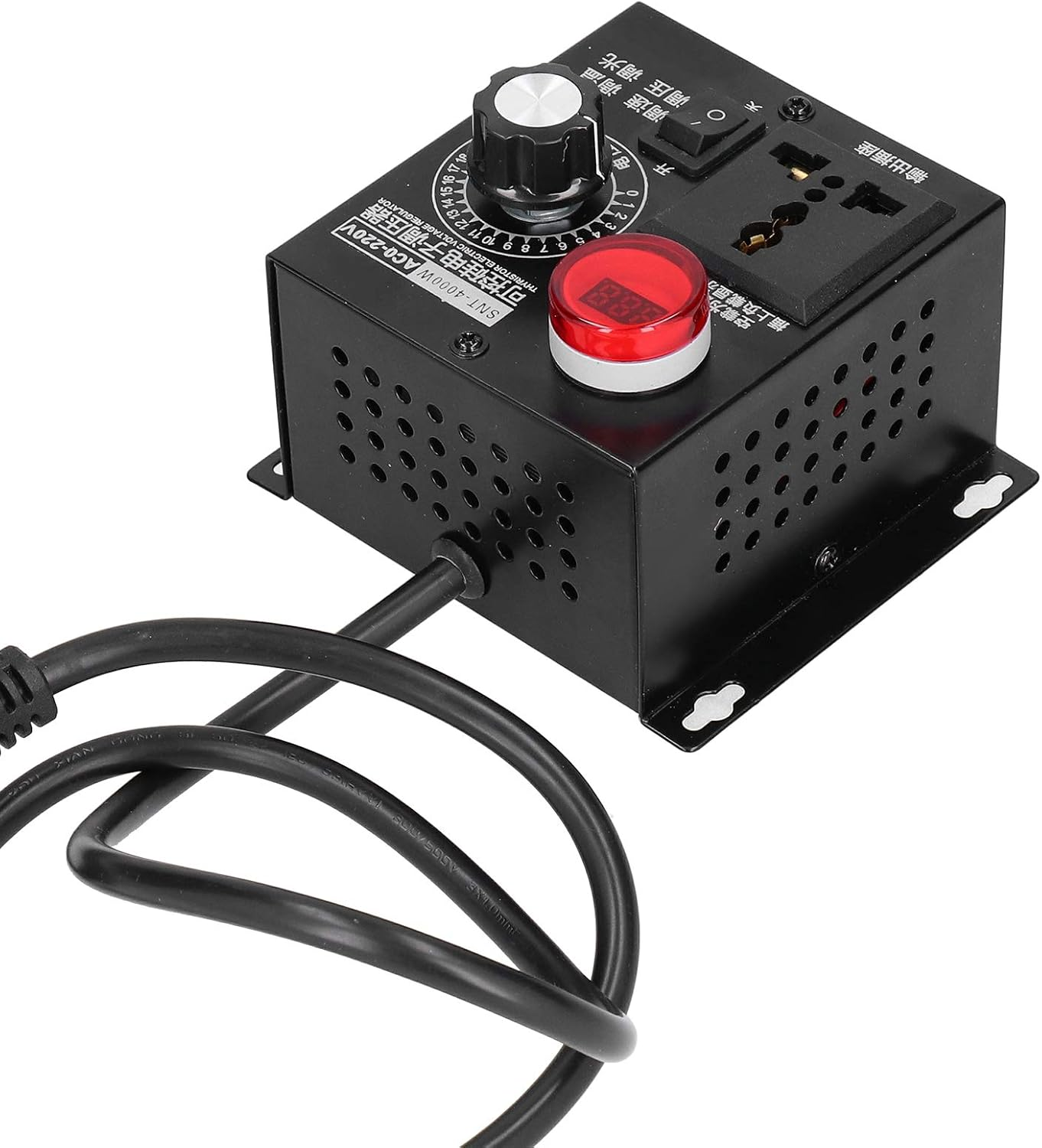 AC Voltage Regulator, SCR Voltage Dimmer, 4000W Anti-Surge AC110/220V Home Appliance Dimming Applications Speed ​​Regulation Factories (AU Plug) image number 4