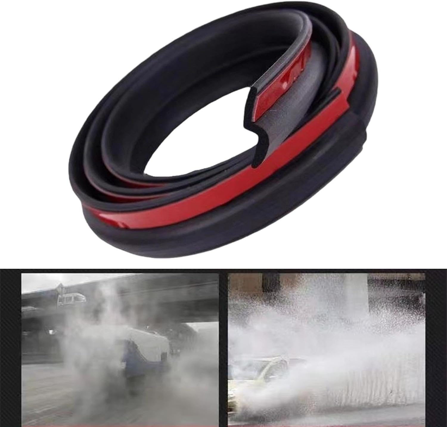 Jicsuxi Car Hood Sealing Strip 13 Ft Automotive Weather Stripping Rubber Seal Strip Black Red