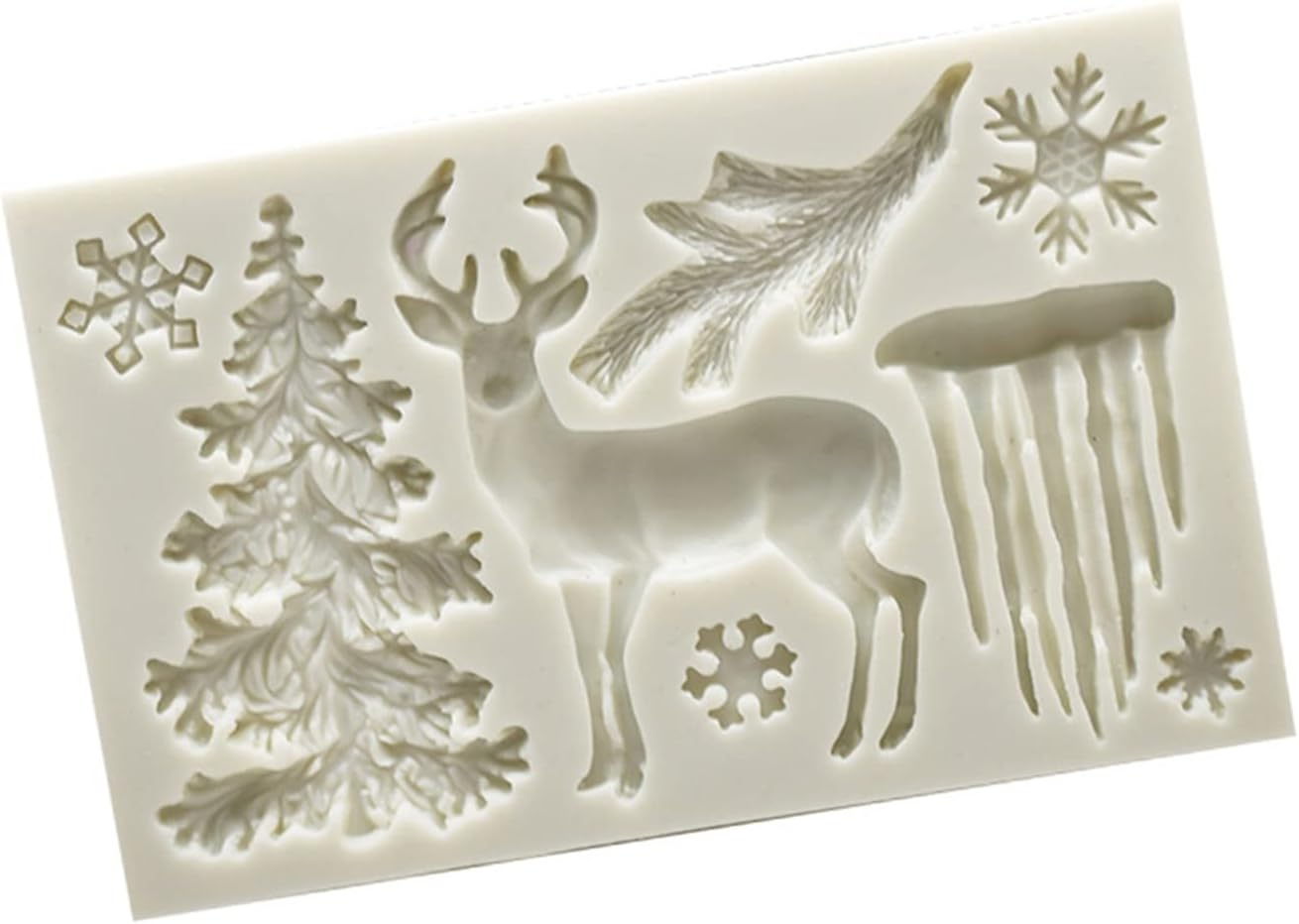 2Pcs Christmas Tree Reindeer Shape Silicone Mold Fondant Cake Sugarcraft Decorating Tool Kitchen Bakeware Baking Mould Zhengpingpai image number 5