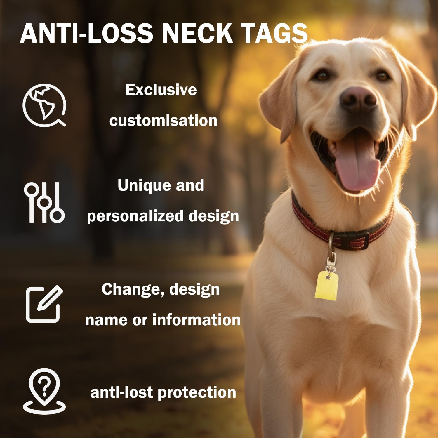 TORMEN Personalized Leather Keychain, Pet ID Tag Keychain, DIY PU Leather Nameplate for Dogs & Cats, Anti-Lost Pet Tag, Suitable for Bags & Zippers,Key Ring Accessories (Macaron Yellow)