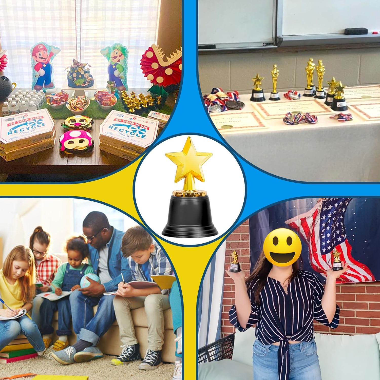 Glarks 10Pcs Mini Star Trophy Awards, 4.5 Inch Gold Award Trophies Plastic Star Trophy Cups for Adults Kids Party Favors, Games/Competitions Winning Prizes and Celebration Rewards image number 2