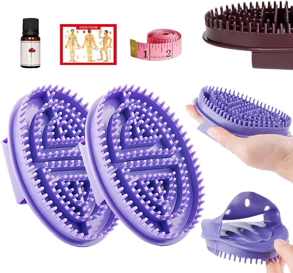 Upgrade Meridian Brush Massage Body, 2025 New Full Body Relaxation Handheld Massage Comb Meridian Brush, Portable Beauty Salon Professional Custom Meridian Comb (Purple)