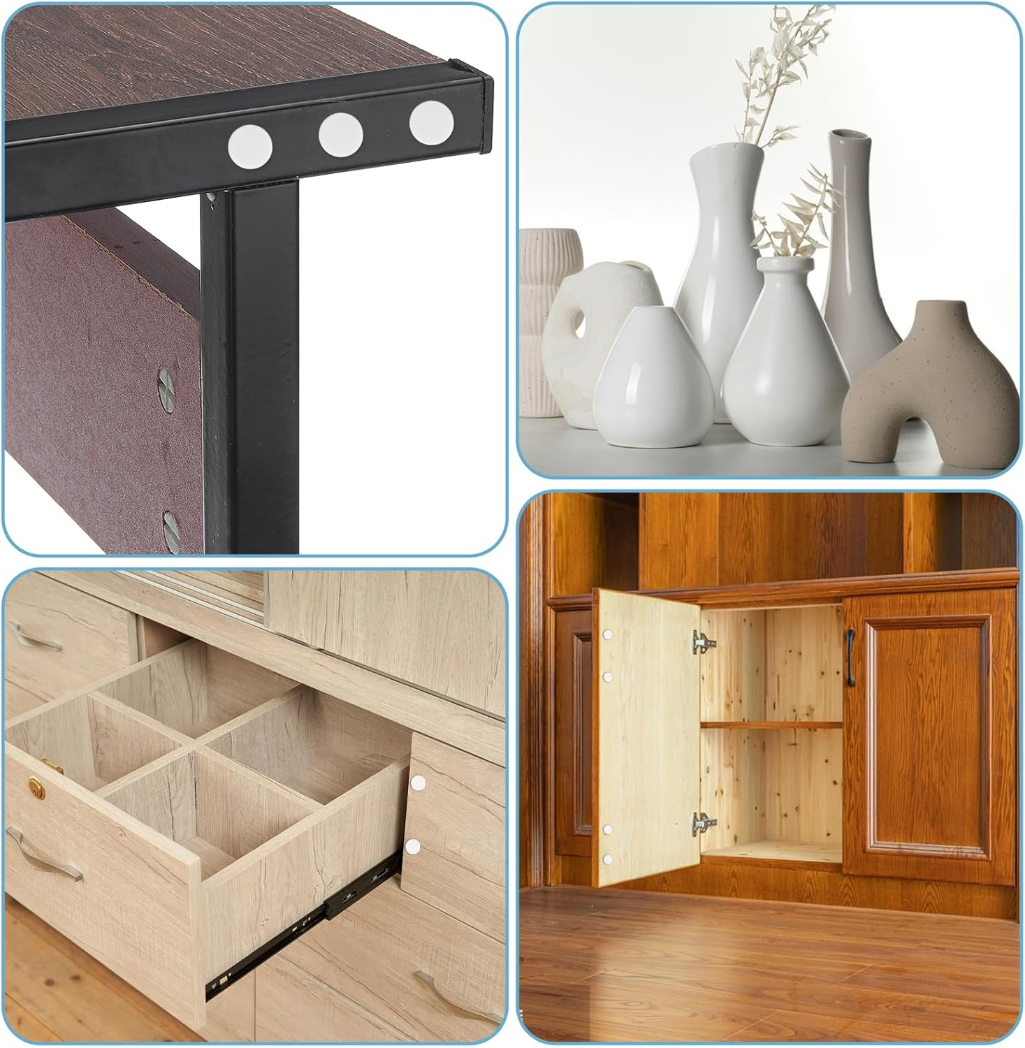 Pack of 261 Foam Rubber Feet Self-Adhesive Felt Sheet round Rectangular Furniture Stoppers Non-Slip Felt Doors Foam Felt Gliders for Furniture Feet, Chair Legs, Sofas image number 6