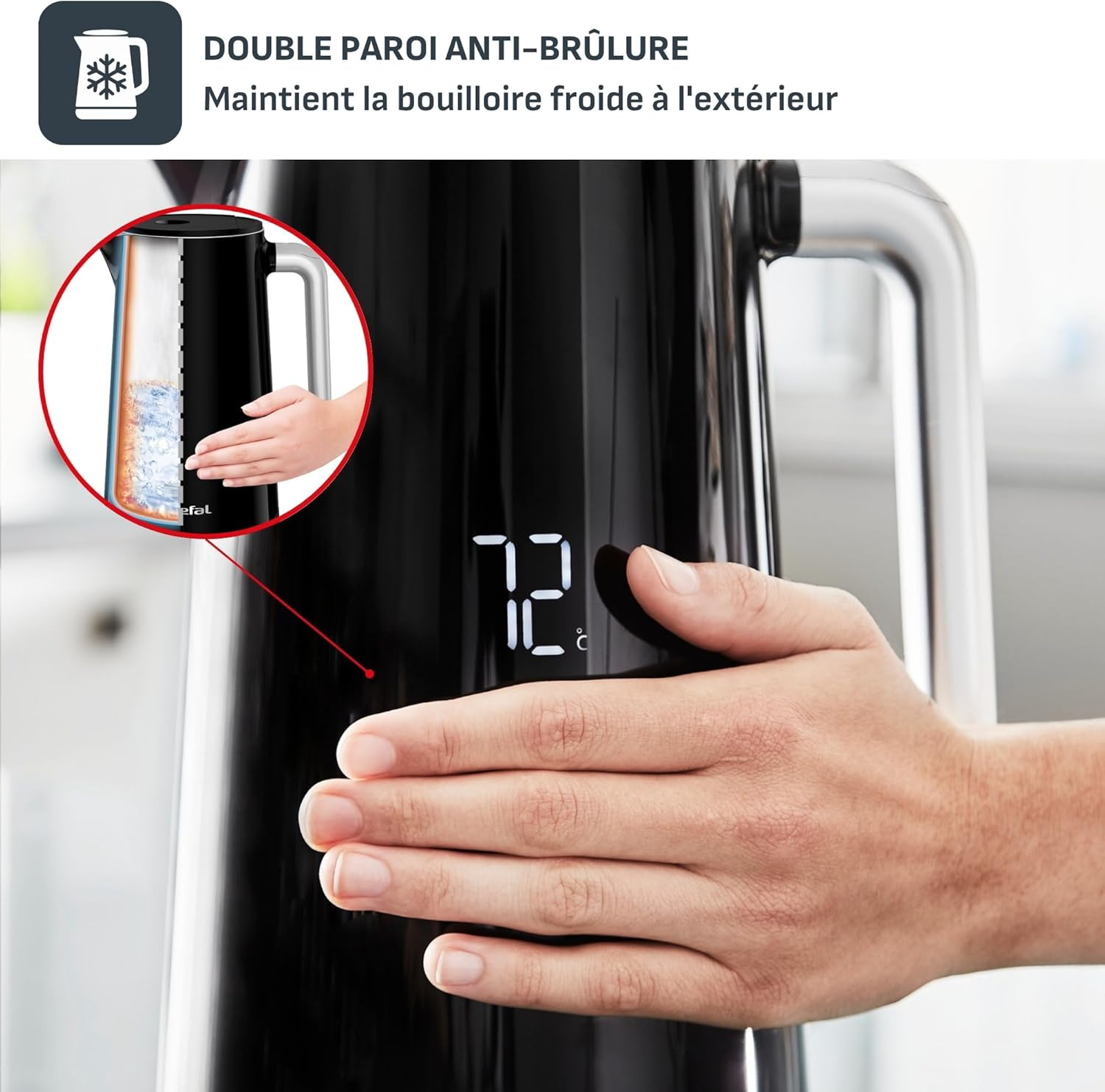 Tefal Smart & Light, Digital, 7 Positions, Black Electric Kettle image number 6