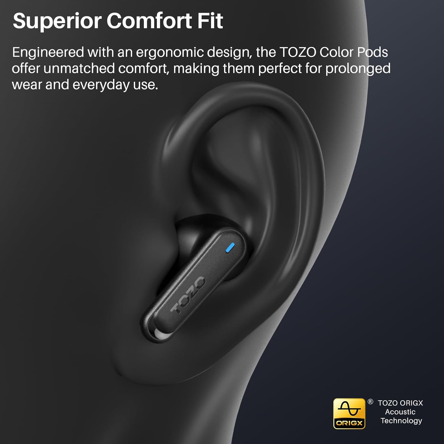 TOZO New Colorpods Wireless Earbuds with Touch Screen Active Noise Cancelling Ear Buds Dual Mic ENC Clear Call Deep Bass in Ear Bluetooth 5.3 Headphone Long Playtime IPX6 Waterproof 32 Eqs via APP image number 5
