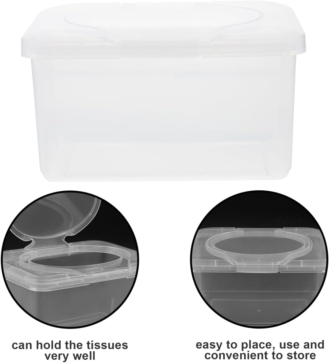 BESTOYARD Wipe Dispenser Refillable, Tissue Container with Lid, Travel Wipes Holder for Easy Access, Home Nursery Portable Use image number 1