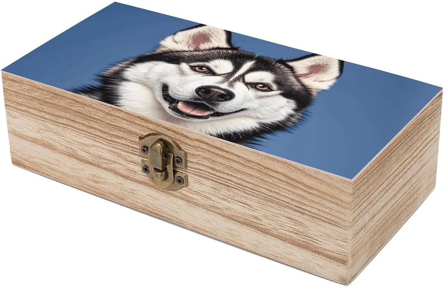 Husky Dog Wooden Box Wood Wedding Keepsake Boxes with Lids Small Decorative Boxes Lightweight Wooden Memory Storage Box for Crafts Keepsakes Jewelry Photo Letter Storage image number 5