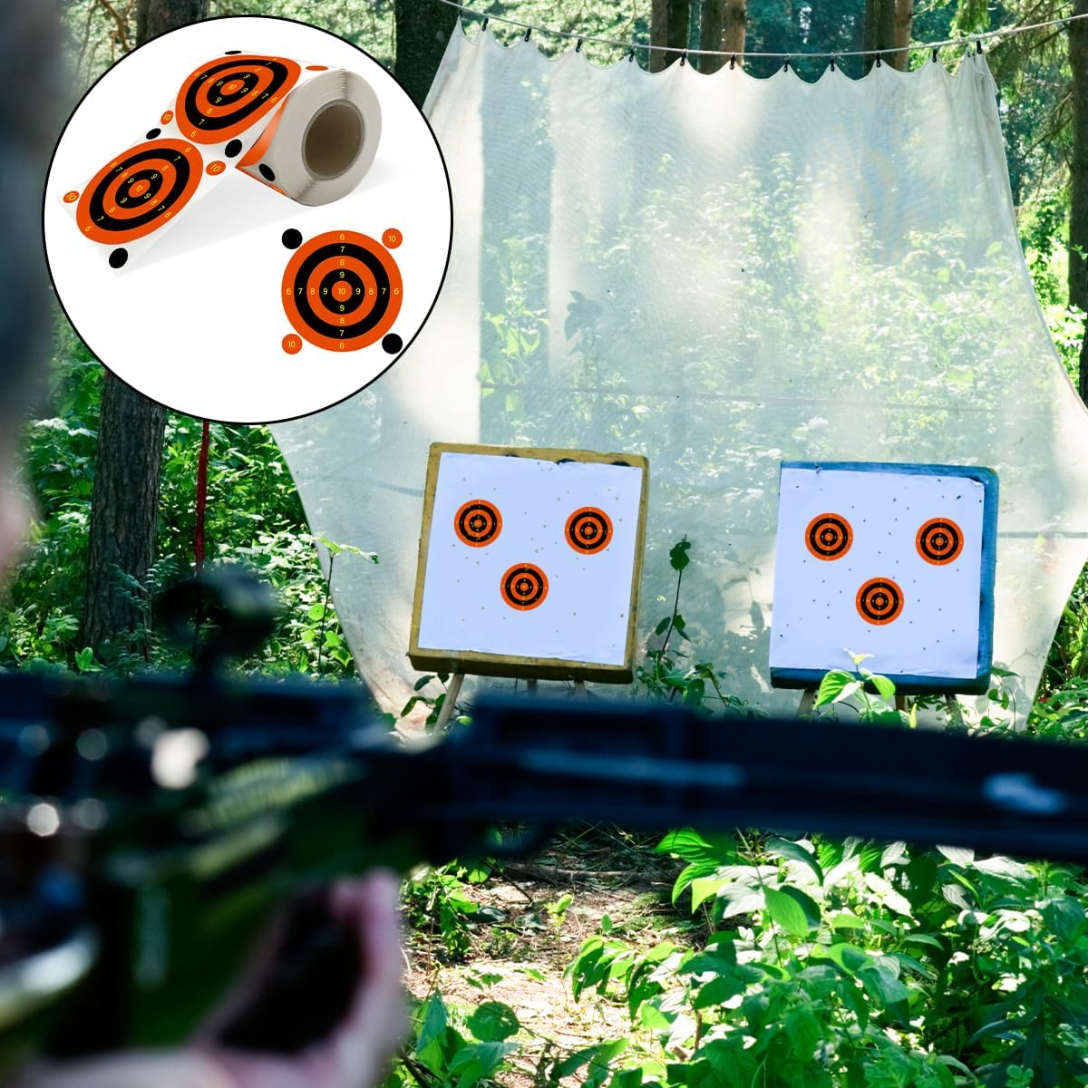 NILLOS Shooting Targets Stickers, 200 round Sheets Self Adhesive Splatter Targets Stickers for Training Ground, Amusement Park (3 Inch,Red) image number 3