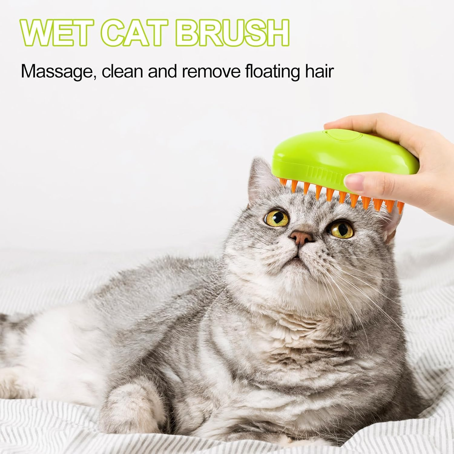 Steamy Cat Brush - 3 in 1 Cat Steamer Brush, Cat Spray Massage Comb, Multifunctional Dog Steamer Brush, Cat Grooming Brush, Pet Hair Removal Comb for Cat (Green) image number 5