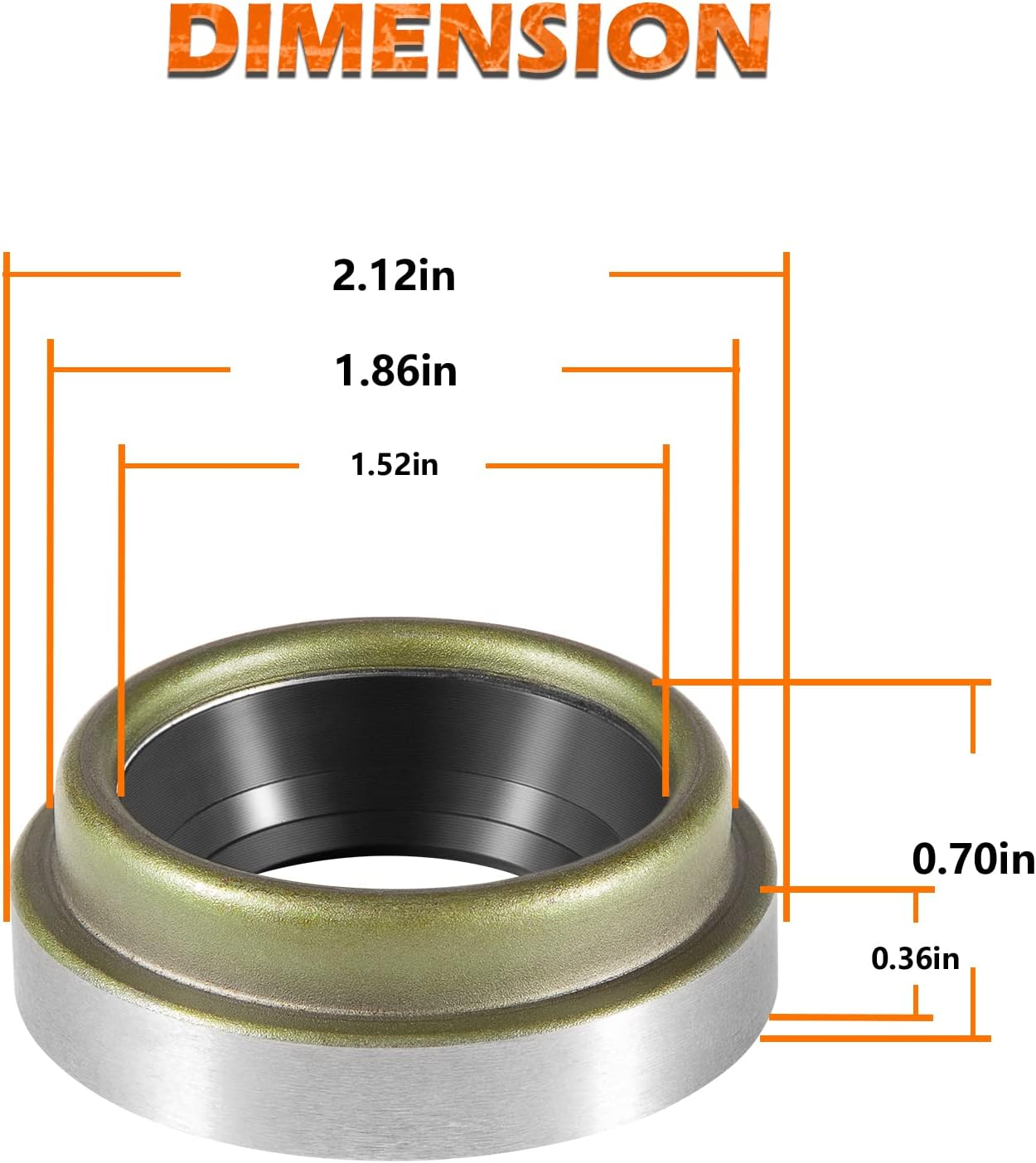 2 Packs of 46470 Oil Seal Fit for Dana 30 Inner Axle Complatible with Jeep Wrangler YJ TJ JK CJ image number 5