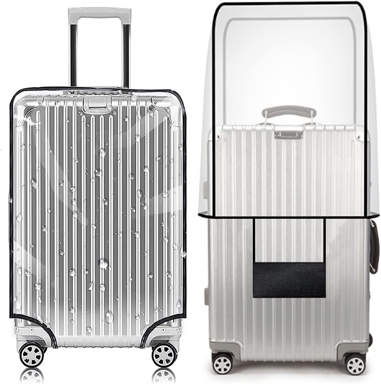 Luggage Cover,Clear PVC Travel Suitcase Cover Protectors,H HOME-MART Luggage Covers for Suitcase Protector Cover Dust Cover Suitcase Covers for Wheeled Suitcase Travel Accessories image number 3