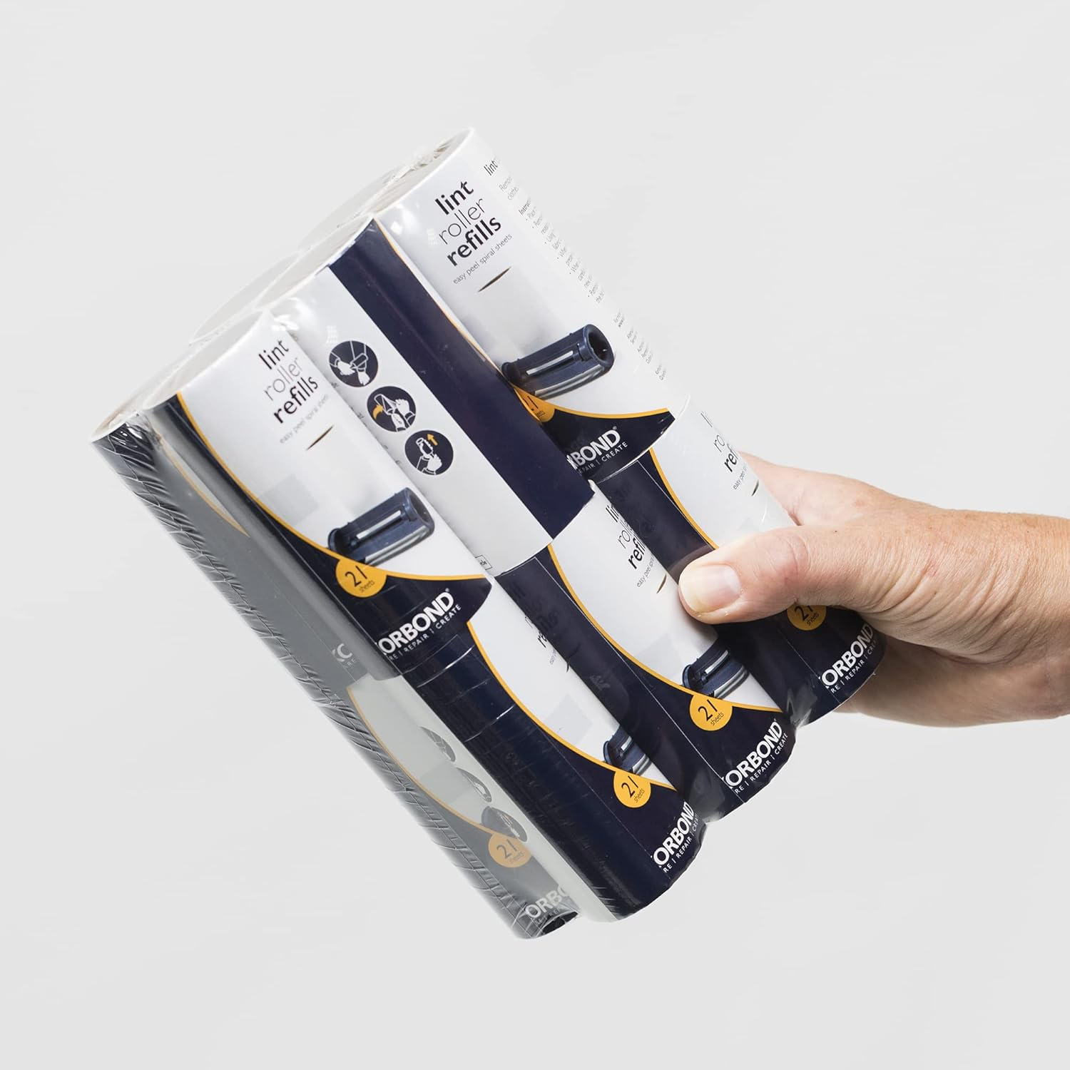 Korbond 12 Pack of Lint Roller Refills - 252 Pre-Cut Sticky Sheets - for All Fabric Types - Remove Dust and Lint from Furniture and Clothing - NO Residue image number 2