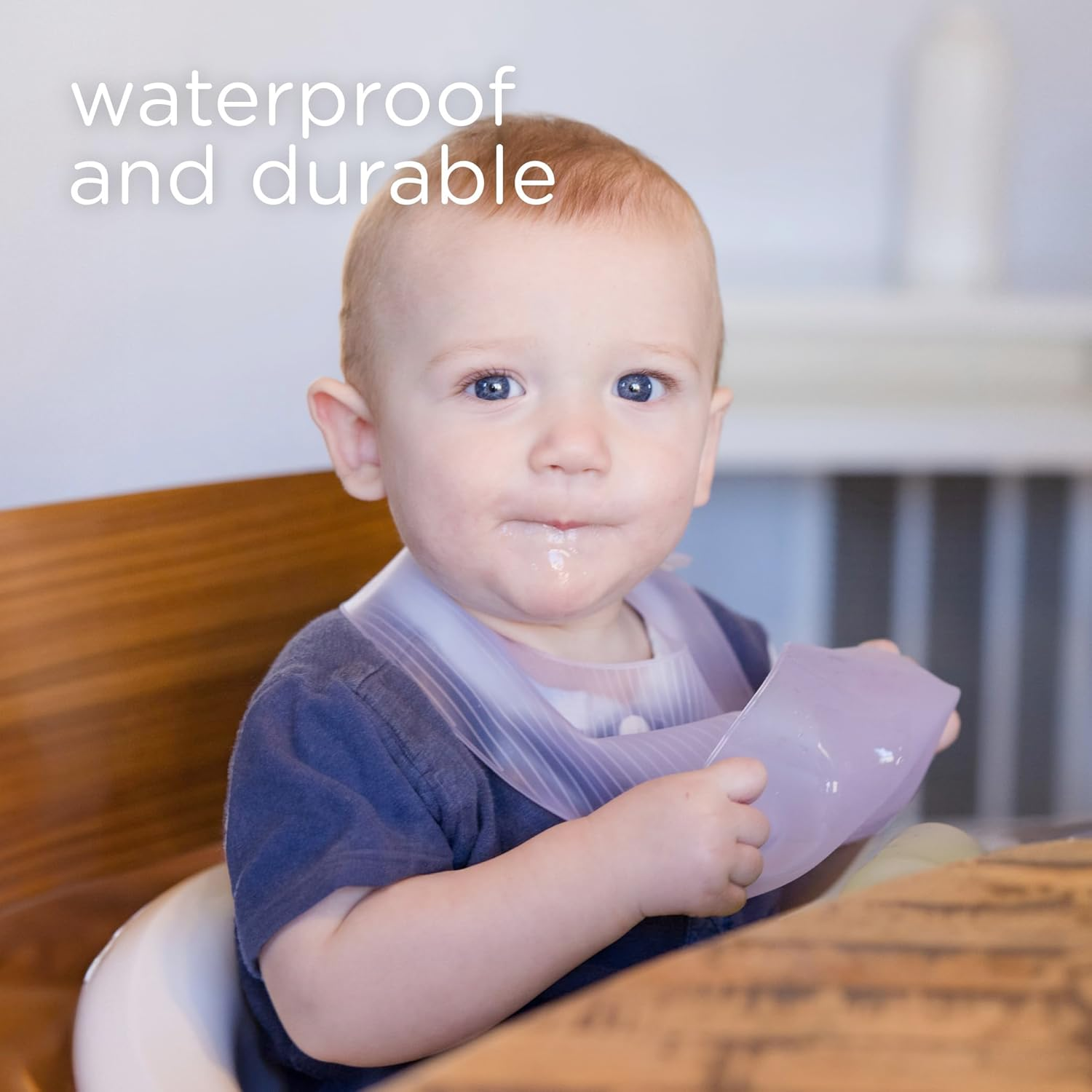 Olababy Fold N Go Silicone Baby Bib W Travel Case | Soft, Lightweight, Waterproof Bibs for Infants & Toddlers | BPA Free image number 3