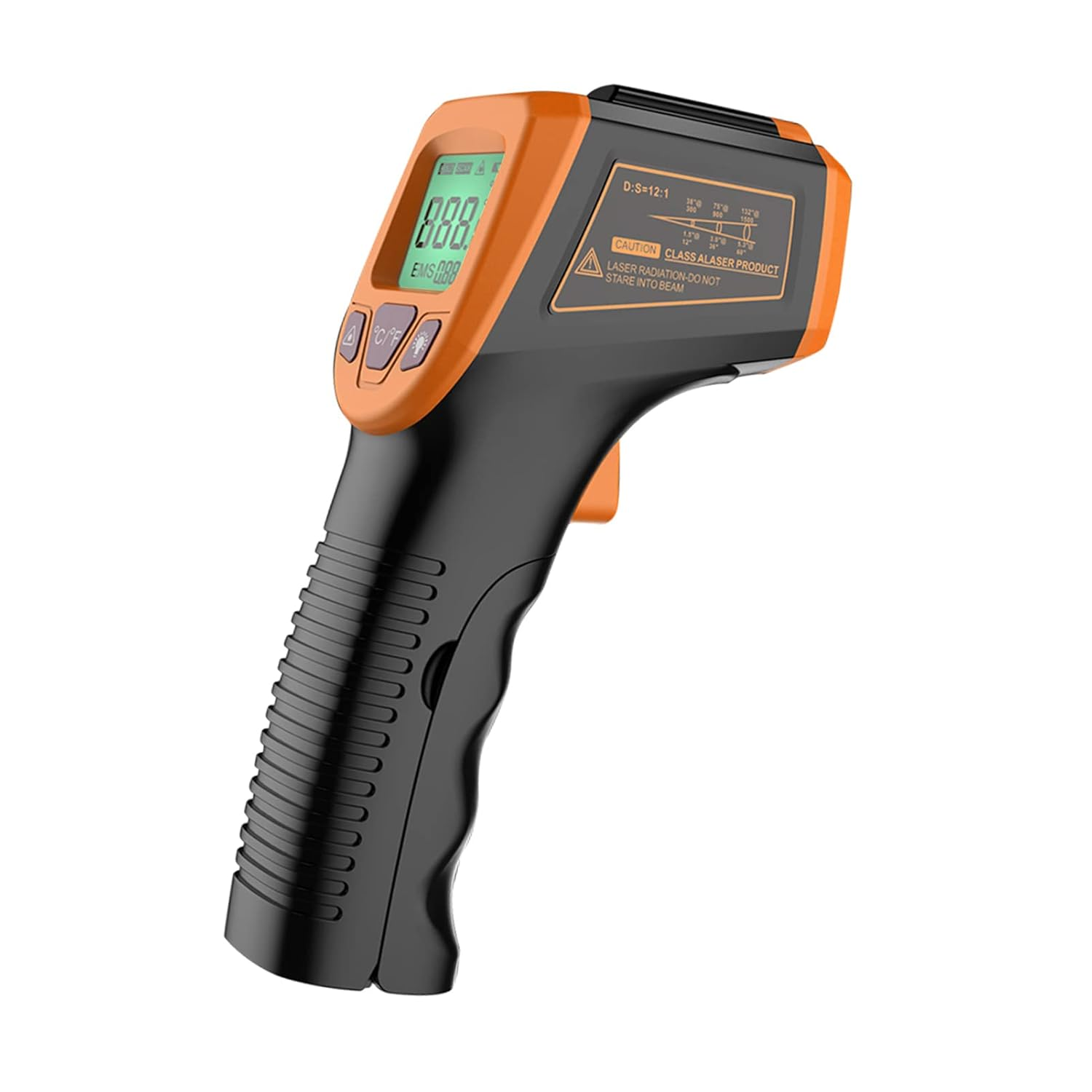 Infrared Thermometer, Non-Contact Digital Industrial Temperature Gun -58&deg;F to 1112&deg;F (-50&deg;C to 600&deg;C) with LCD Display,Orange image number 4