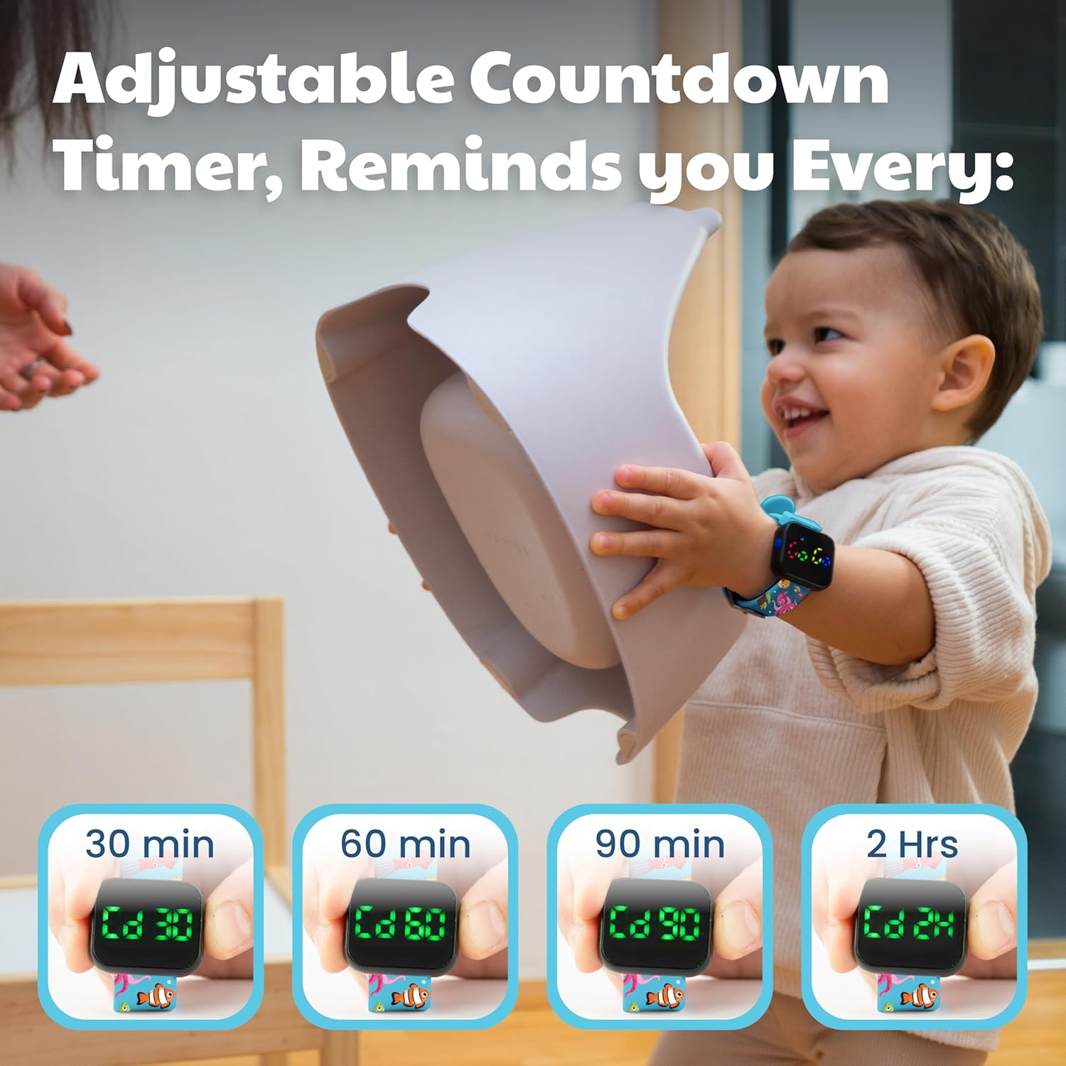 Potty Training Watch for Kids V2 &ndash; a Water Resistant Toilet Reminder Device for Boys & Girls to Train Your Toddler with Fun/Musical & Vibration Interval Reminder with Potty Training Ebook (Ocean) image number 6