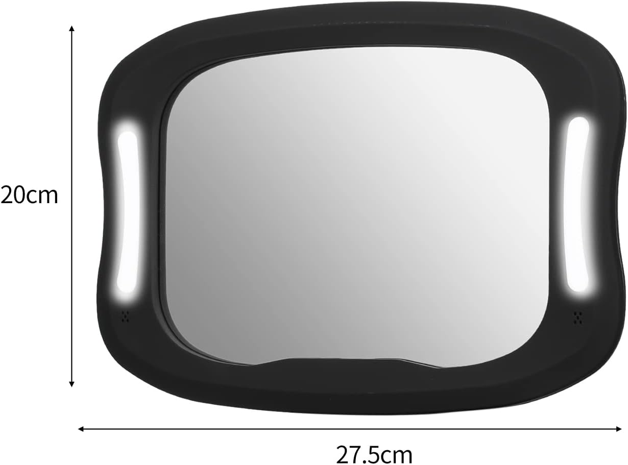Baby Car Mirror with Light Remote Controller Acrylic Adjustable Baby Mirror for Car Observe Baby'S Every Movement image number 4