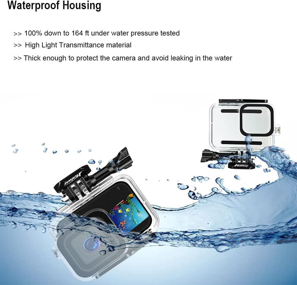 Waterproof Case Housing for Gopro Hero 13 12 11 10 9 Black Tempered Glass Screen Protector Silicone Sleeve Protective Case Accessories Kit Bundle for Gopro13 Gopro12 Gopro11 Gopro10 Gopro9 Go Pro -04E image number 3