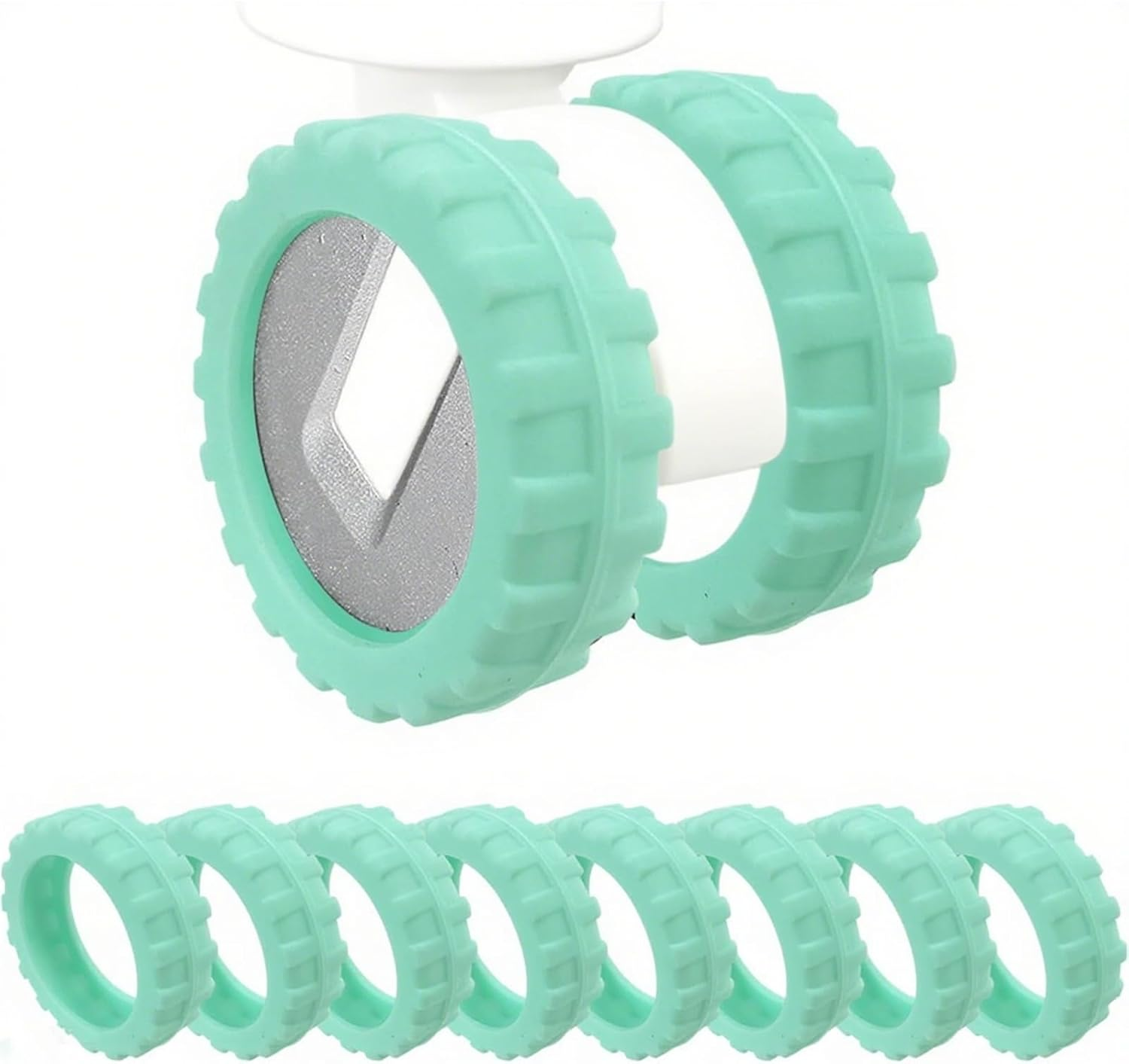 Luggage Wheel Protectors, Silicone Luggage Wheel Covers, Thickened anti - Skid & Scratch - Resistant, Essential Travel Accessories(8 Pcs, Light Green)