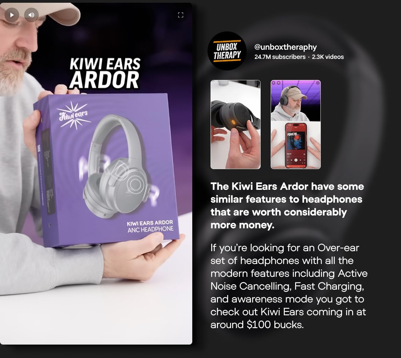 Linsoul Kiwi Ears Ardor Bluetooth 5.4 over Ear Headphones, Wireless DJ Studio Headphones, Dual Dynamic Driver Studio Monitor with Hybrid ANC, 140H Playtime, Lightweight for Podcast Gaming Guitar image number 5