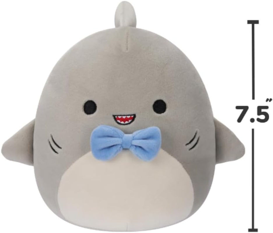 Squishmallows SQCR05379 7.5-Inch-Gordon the Grey Shark with Blue Bowtie, Multicolour image number 2