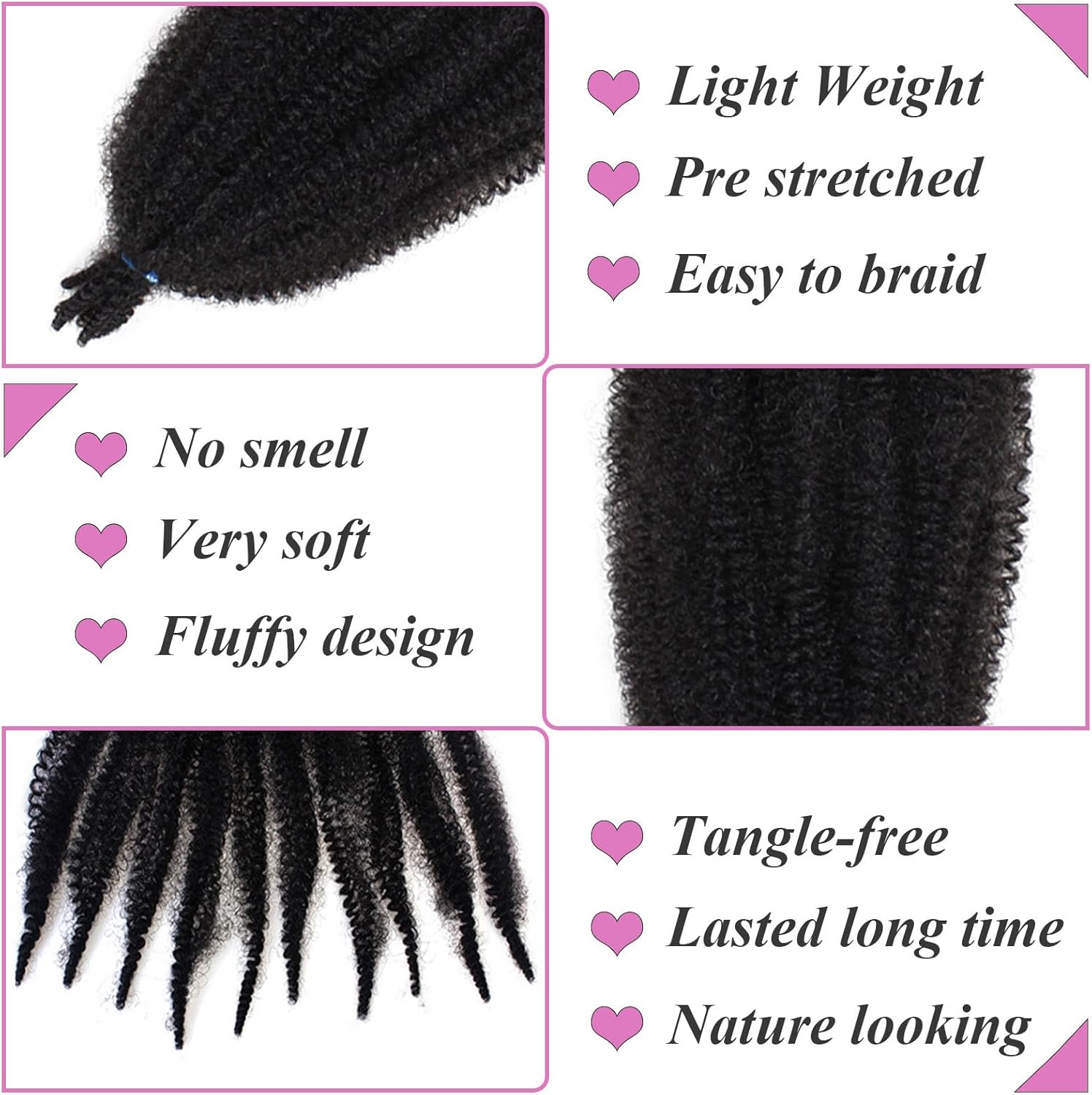 Samtress Springy Afro Twist Hair 18 Inch Pre-Separated Kinky Marley Twist Braiding Hair Soft Synthetic 8 Packs Pre-Fluffed Natural Spring Twist for Faux Locs Natural Afro Kinky Curly Hair (#27) image number 4