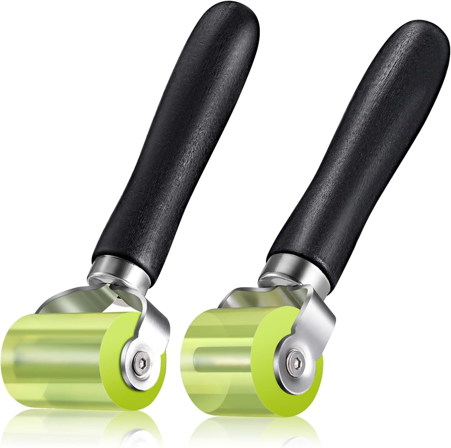 WADY 2 Pcs Car Sound Deadening Roller, Automotive Car Audio Sound Application Rolling Wheel, Noise Insulation Roller Seam Roller for Noise Filter Application Heat Abatement Mat Wallpaper (Black+Green)