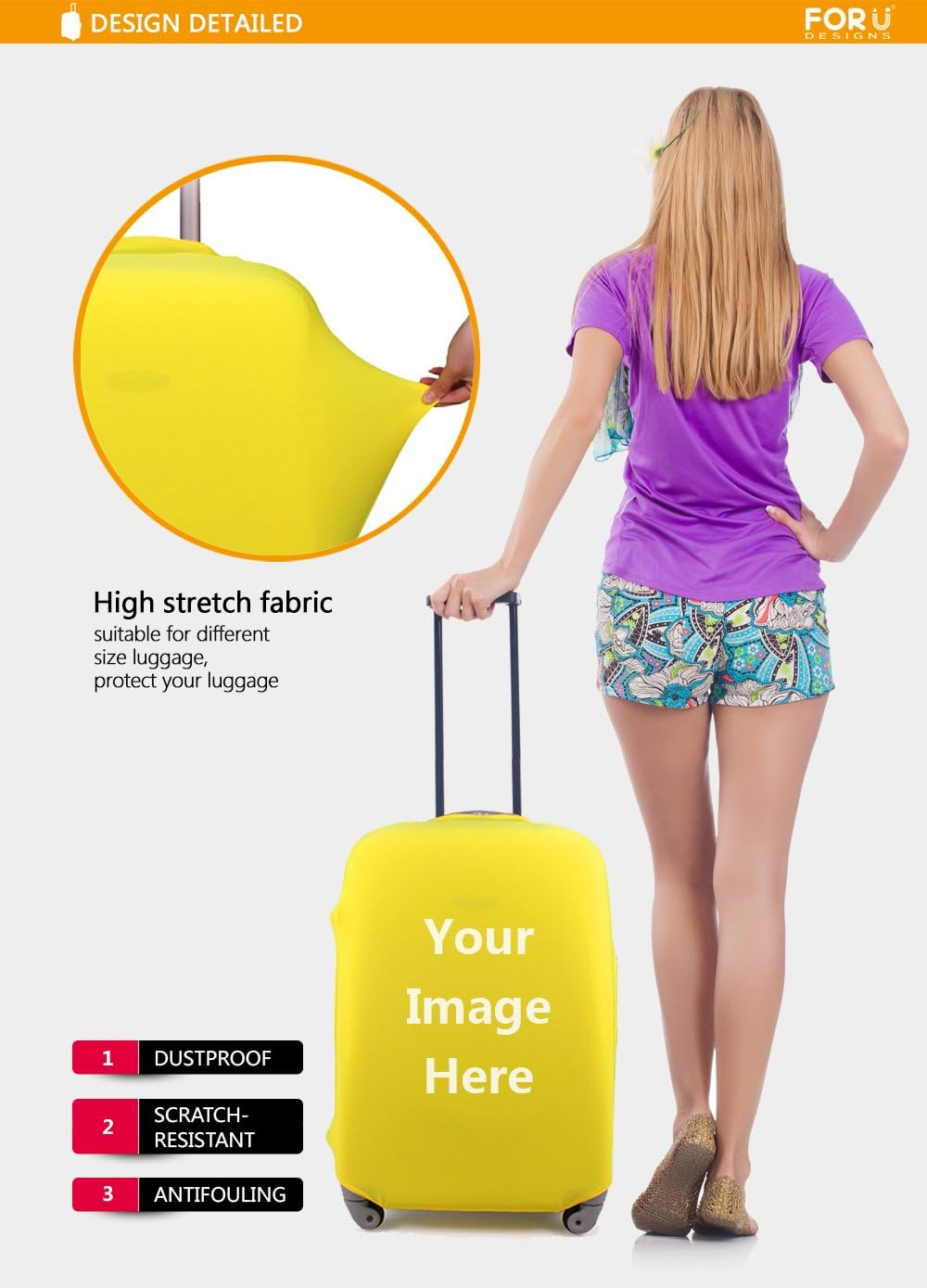 FOR U DESIGNS Men'S Sweet House Style Spandex Suitcaseuggage Protective Cover S(18"-22") Cat image number 4