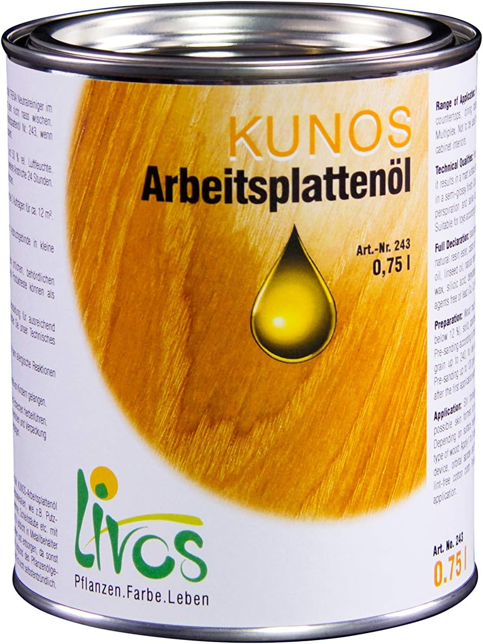 LIVOS Kunos Counter Top Oil - Clear - 750Ml Finishing