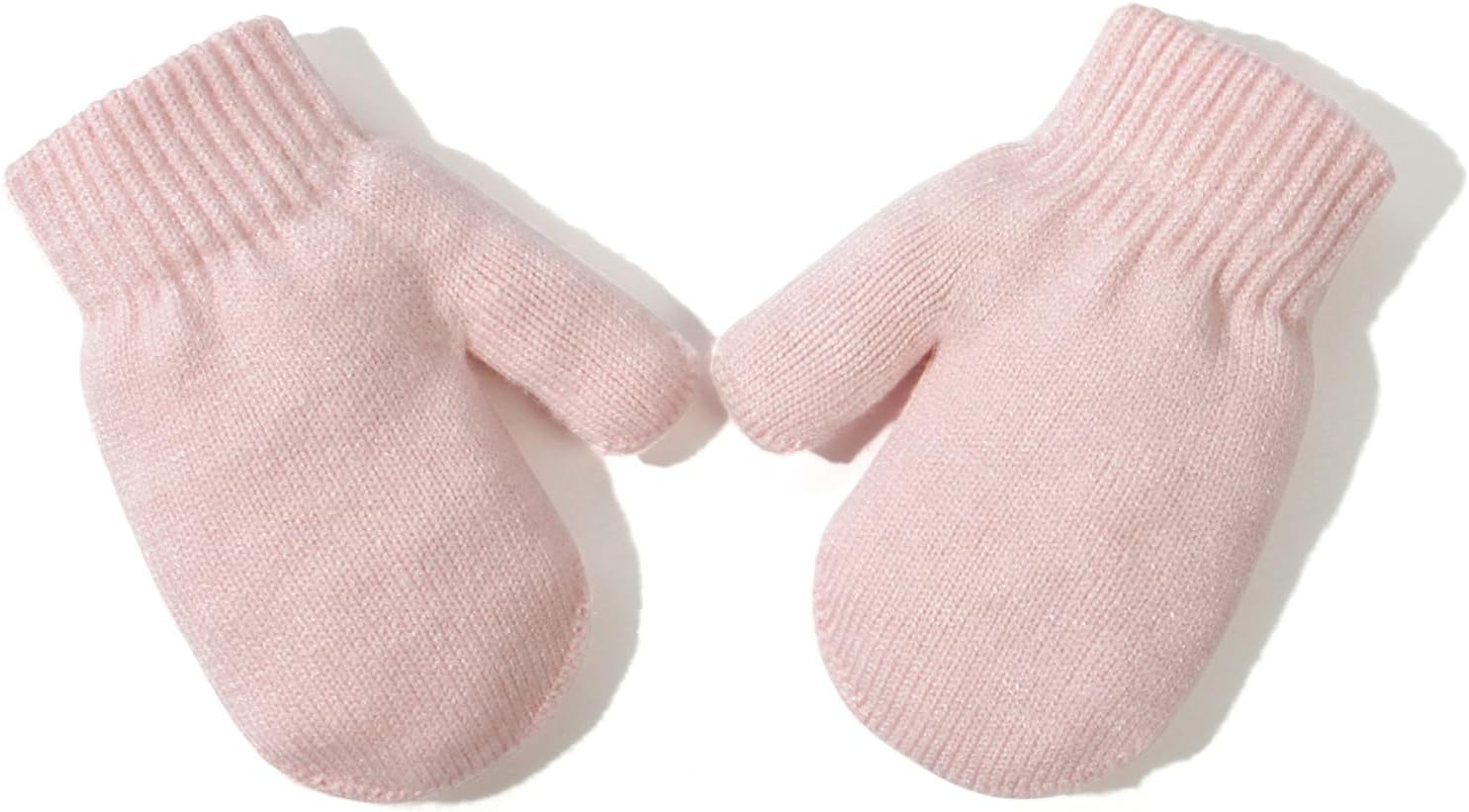 Malaxlx Baby Kids Beanie Hat Mittens Set Infant Toddler Winter Warm Knit Hat Gloves Set for 3 Months - 6 Years Girls Boys image number 2