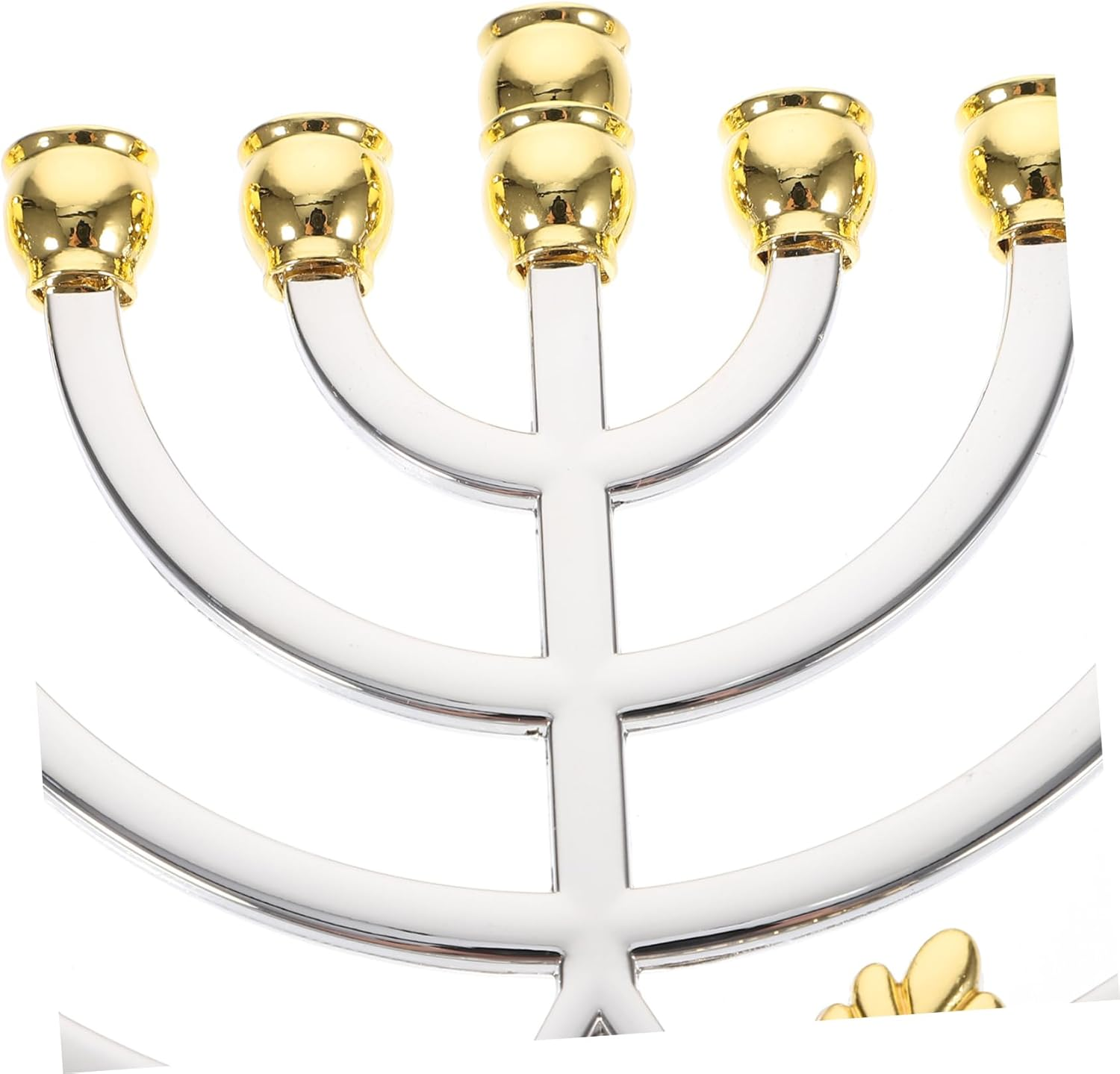 Yardenfun 9 Branch Jewish Candle Holder Metal Simple Elegant Pentacle Design Candlestick for Desktop Decoration and Hanukkah Celebration image number 5
