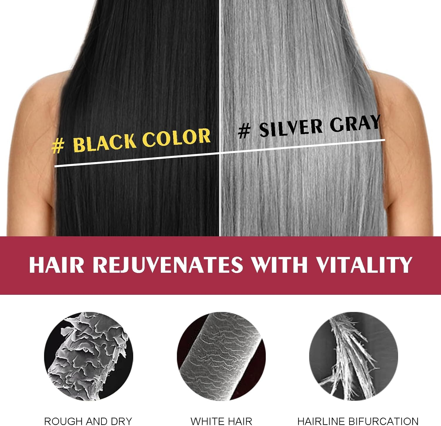 Hair Dye Shampoo Quick Coloring and Moisturizing Formula for Soft and Shiny Hair Easy Use for Personalized Color Needs (Grey) image number 4